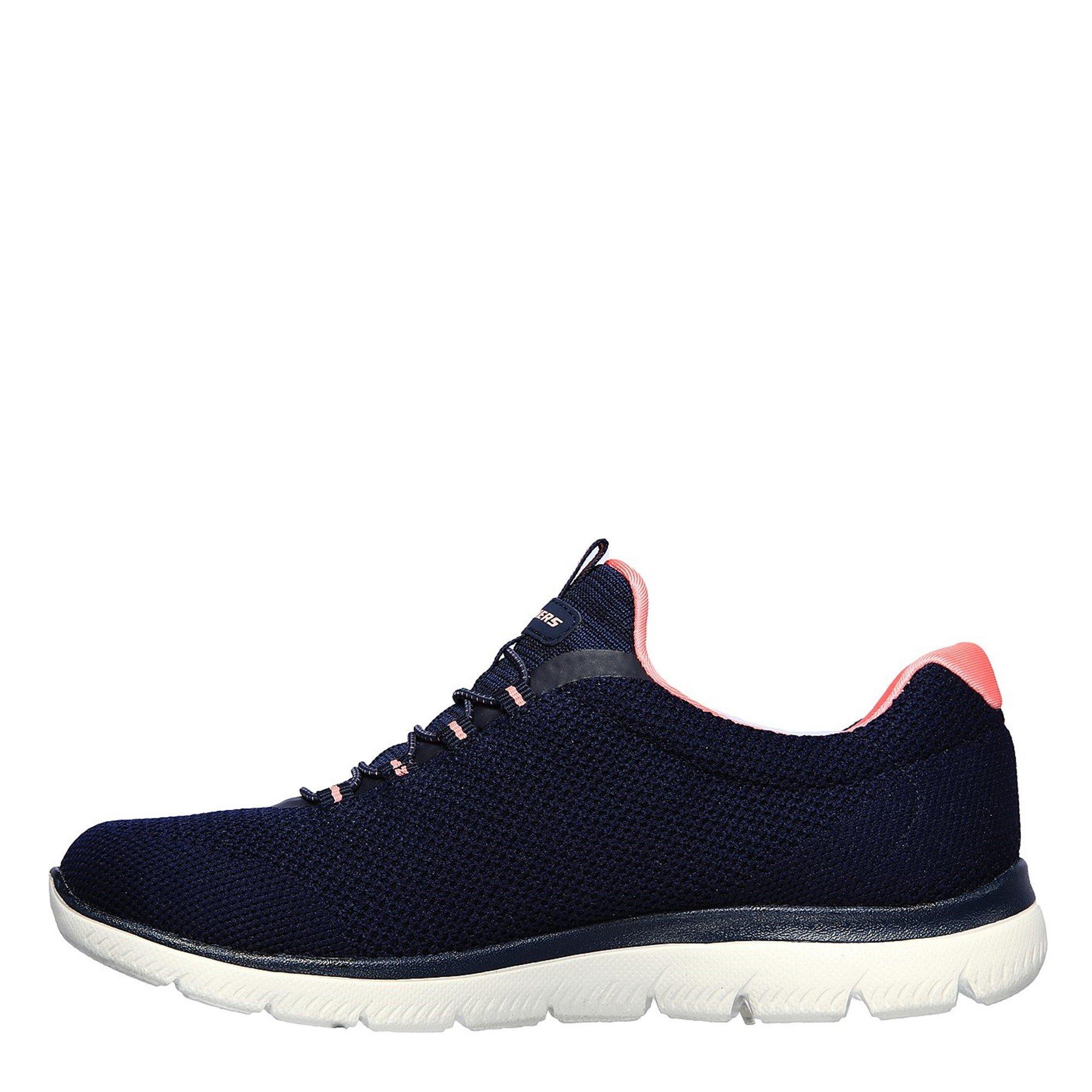 Navy/Pink - Skechers - Sport Summits Womens Slip On Trainers - 2