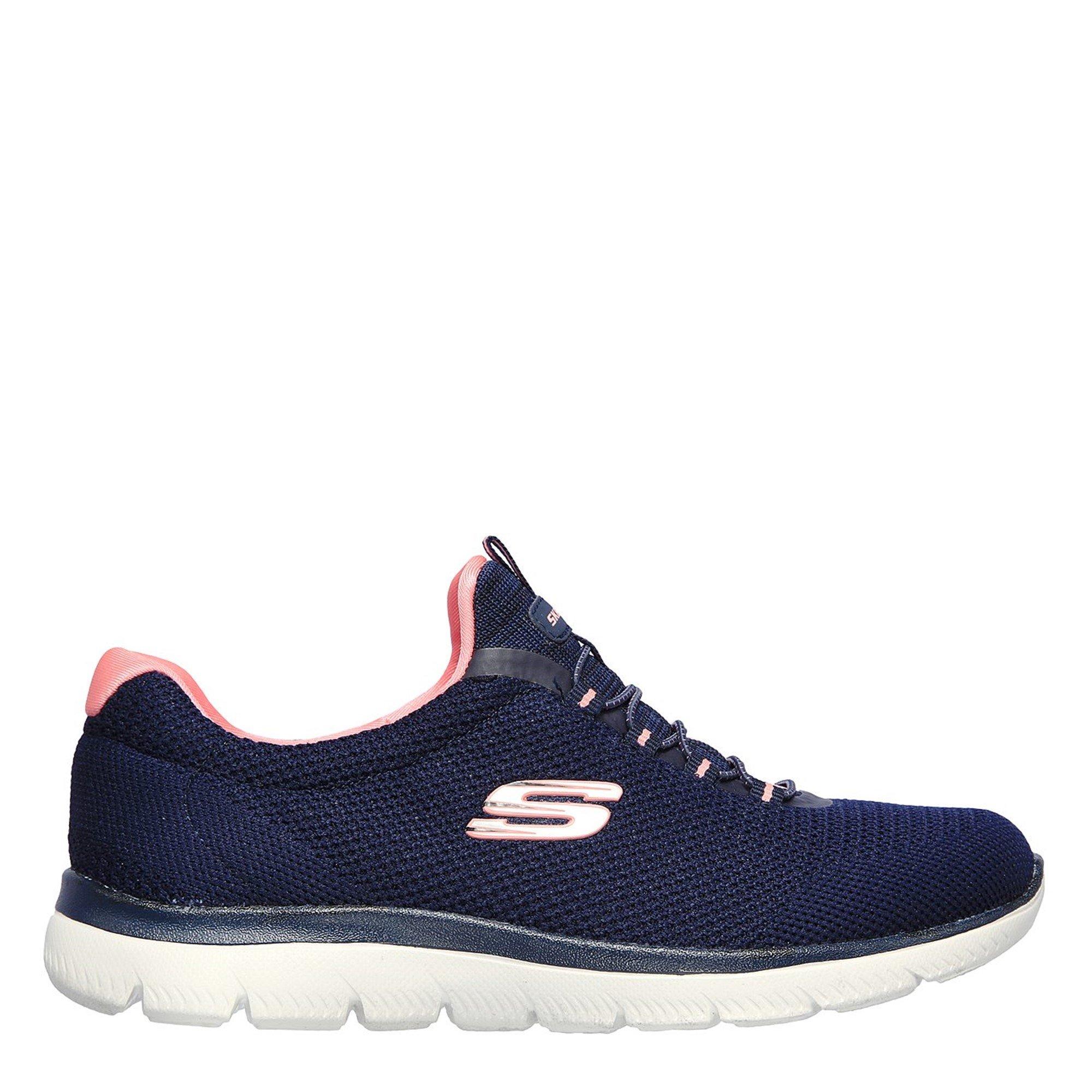 Navy/Pink - Skechers - Sport Summits Womens Slip On Trainers - 3