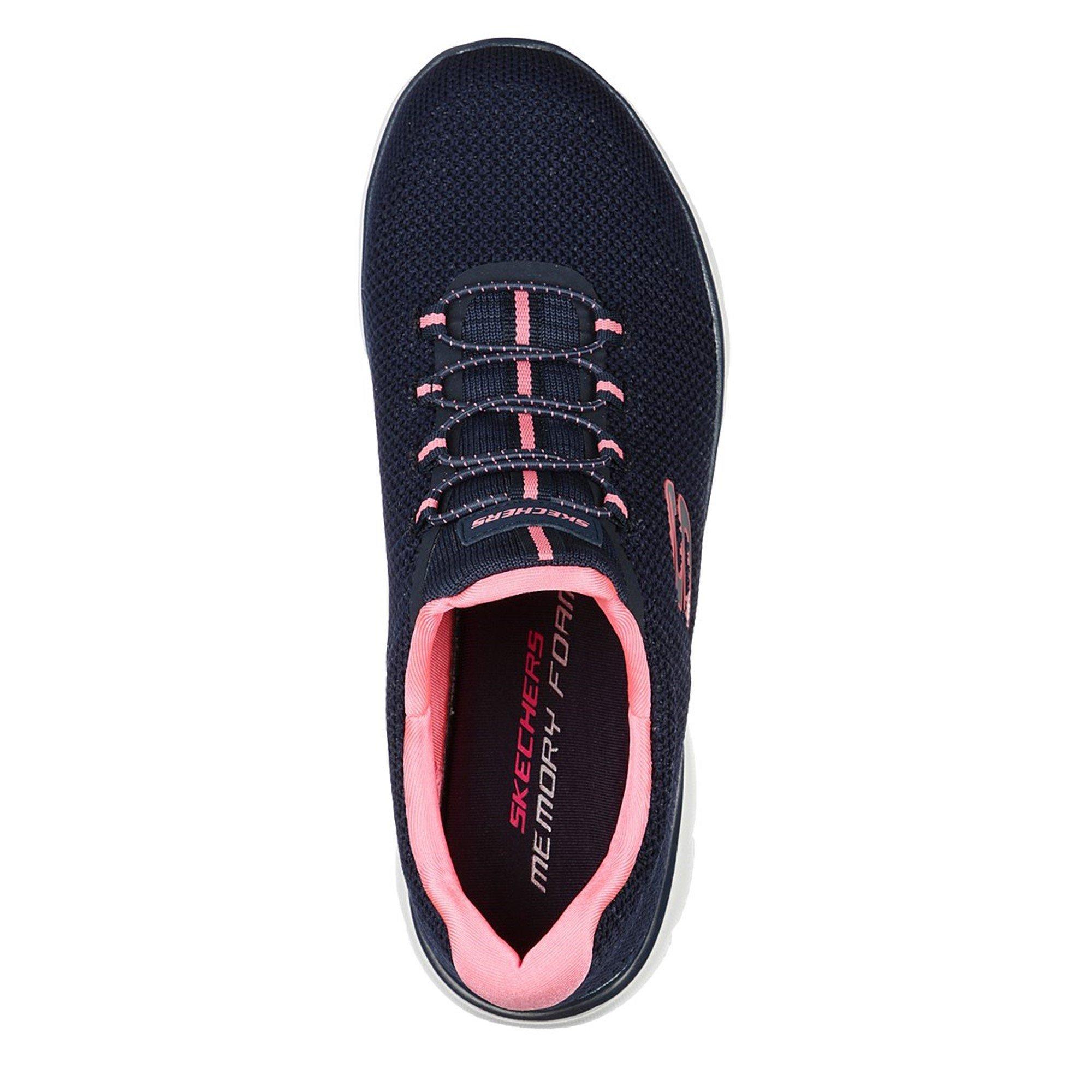 Navy/Pink - Skechers - Sport Summits Womens Slip On Trainers - 5