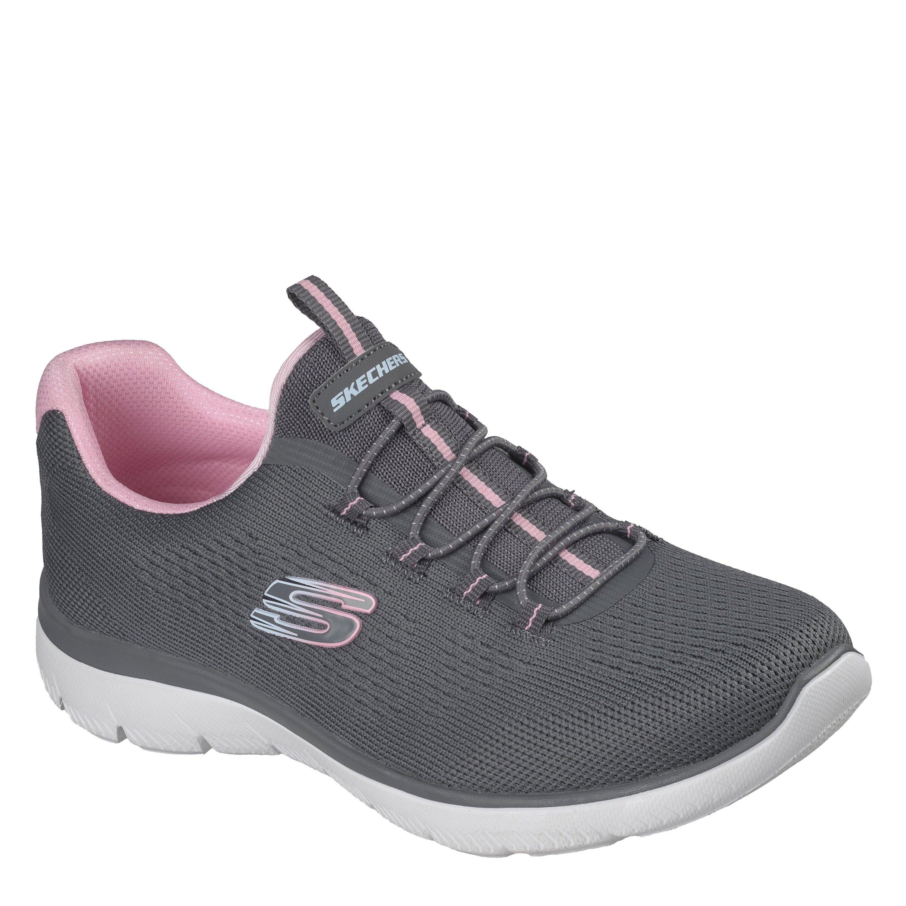 CHAR/PINK - Skechers - Summits - Radiant Flow Womens Shoes - 4