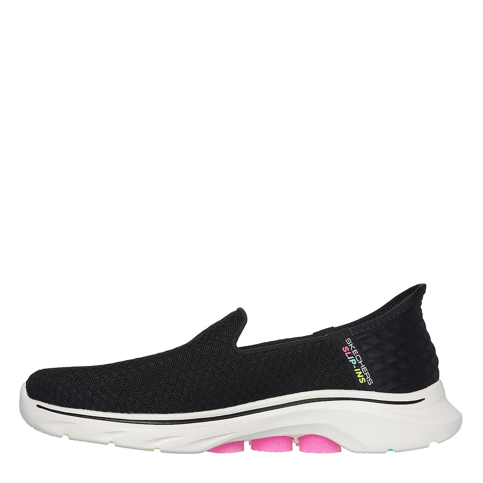 BLACK/HOTPINK  - Skechers - Go Walk 7 Slip-On Trainers Womens - 2