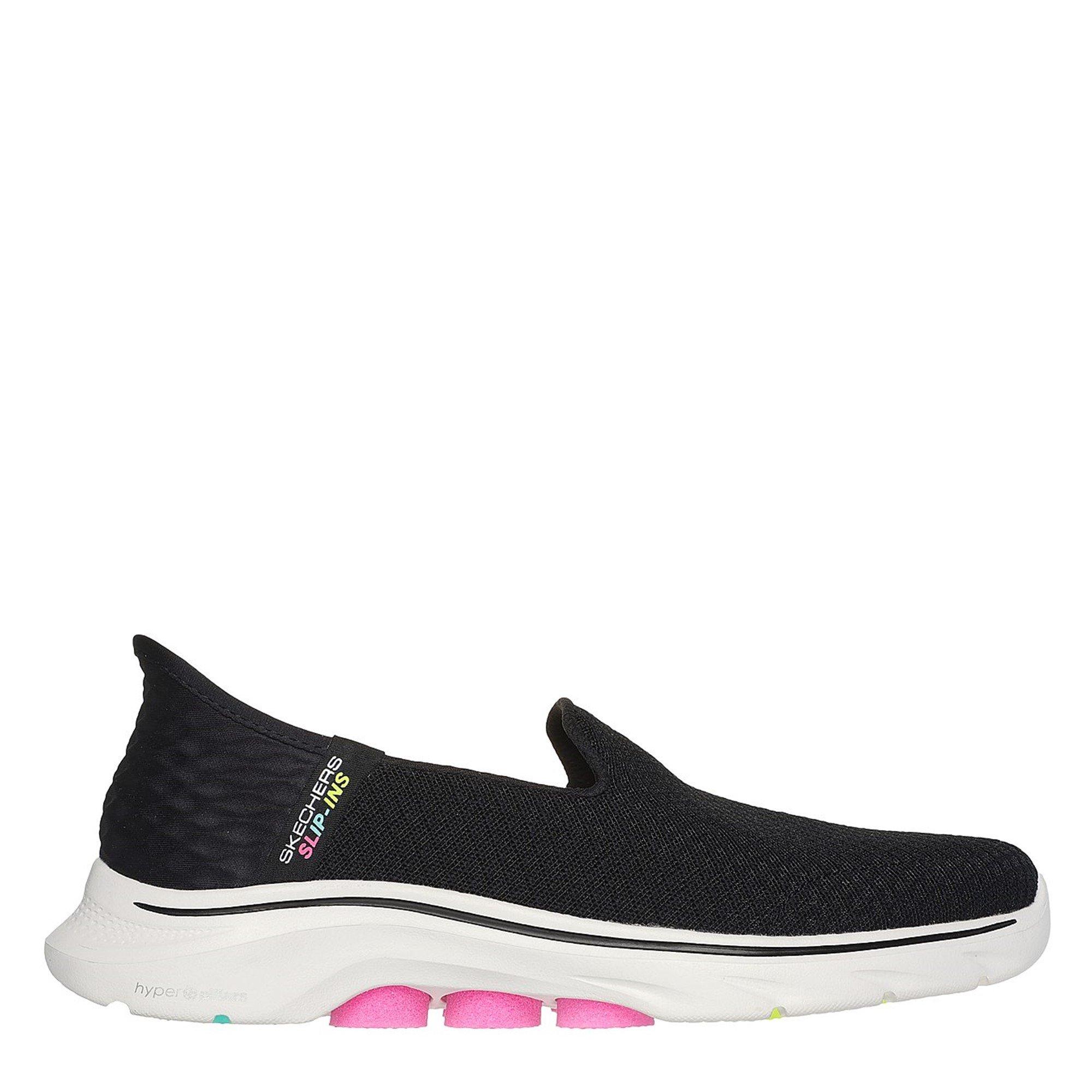 BLACK/HOTPINK  - Skechers - Go Walk 7 Slip-On Trainers Womens - 3