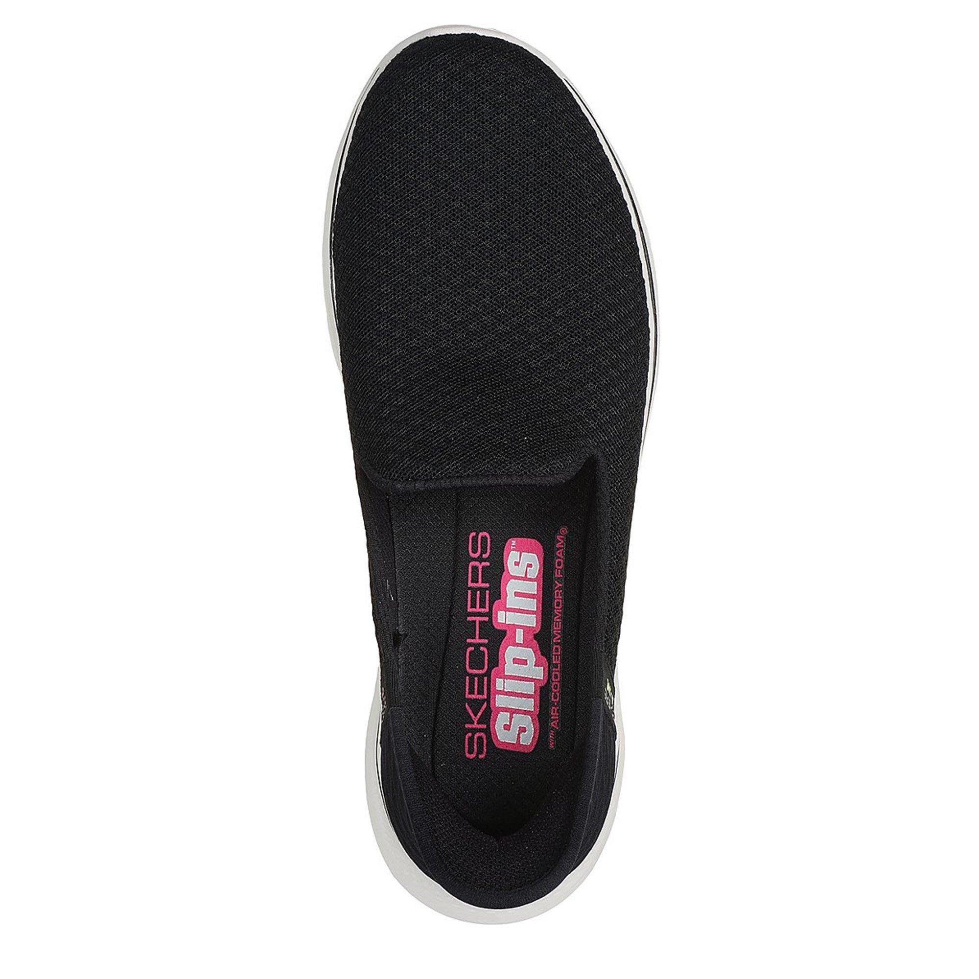 BLACK/HOTPINK  - Skechers - Go Walk 7 Slip-On Trainers Womens - 5