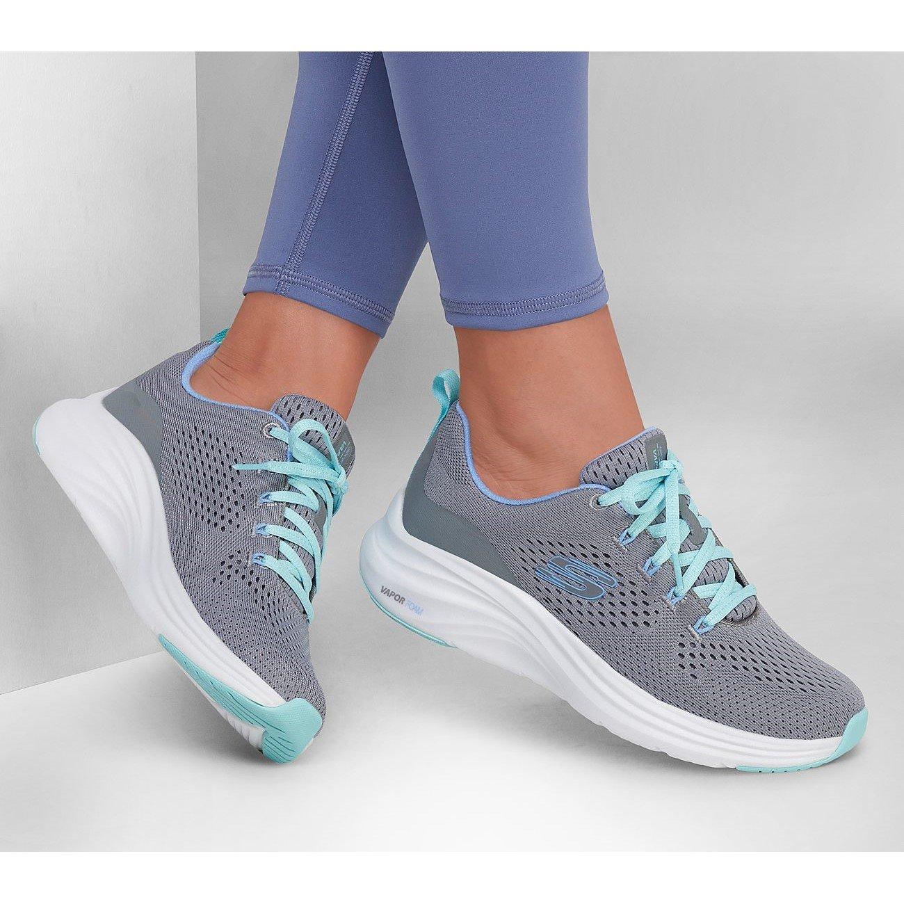 Grey/Turq - Skechers - Vapor Foam Fresh Trend Runner - 6
