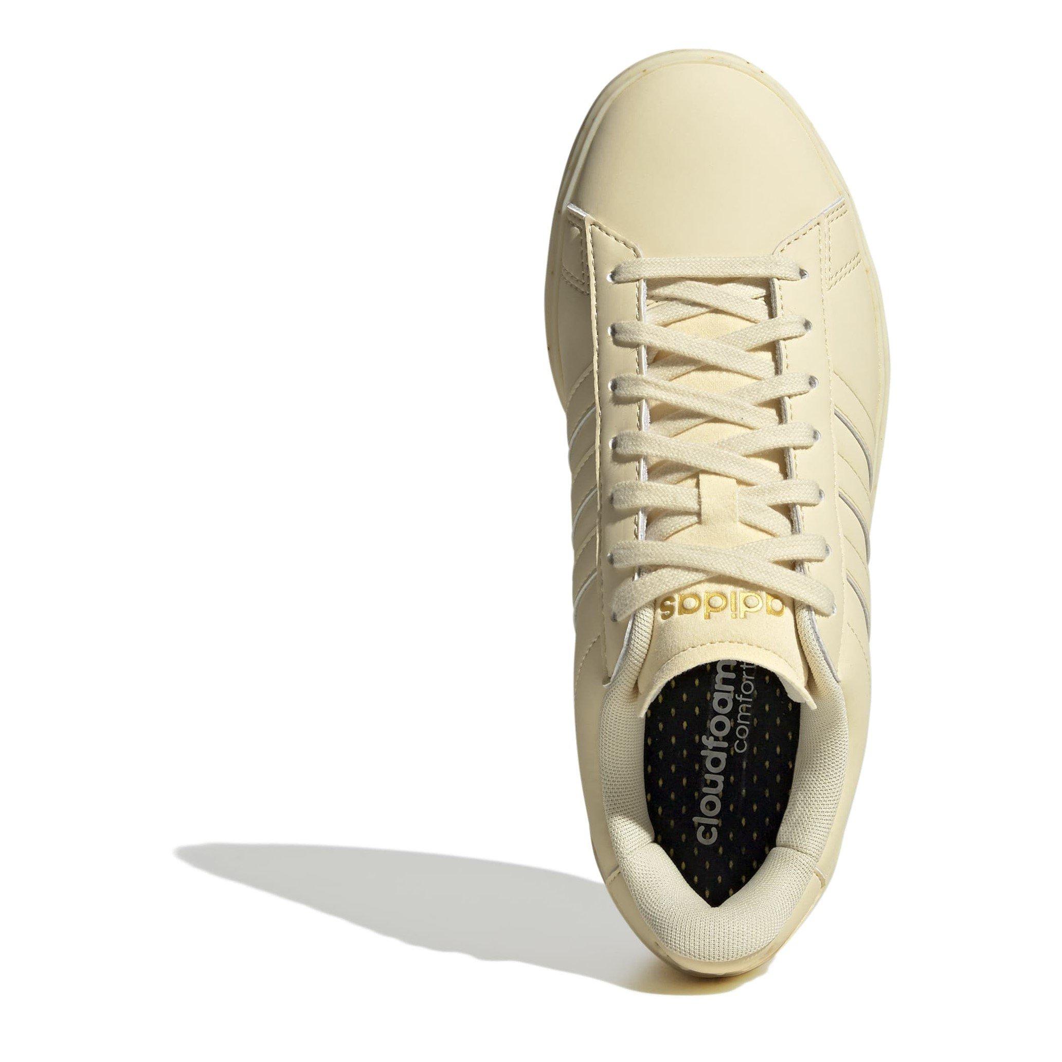W.Vanilla/Gold - adidas - Grand Court Womens Shoes - 5