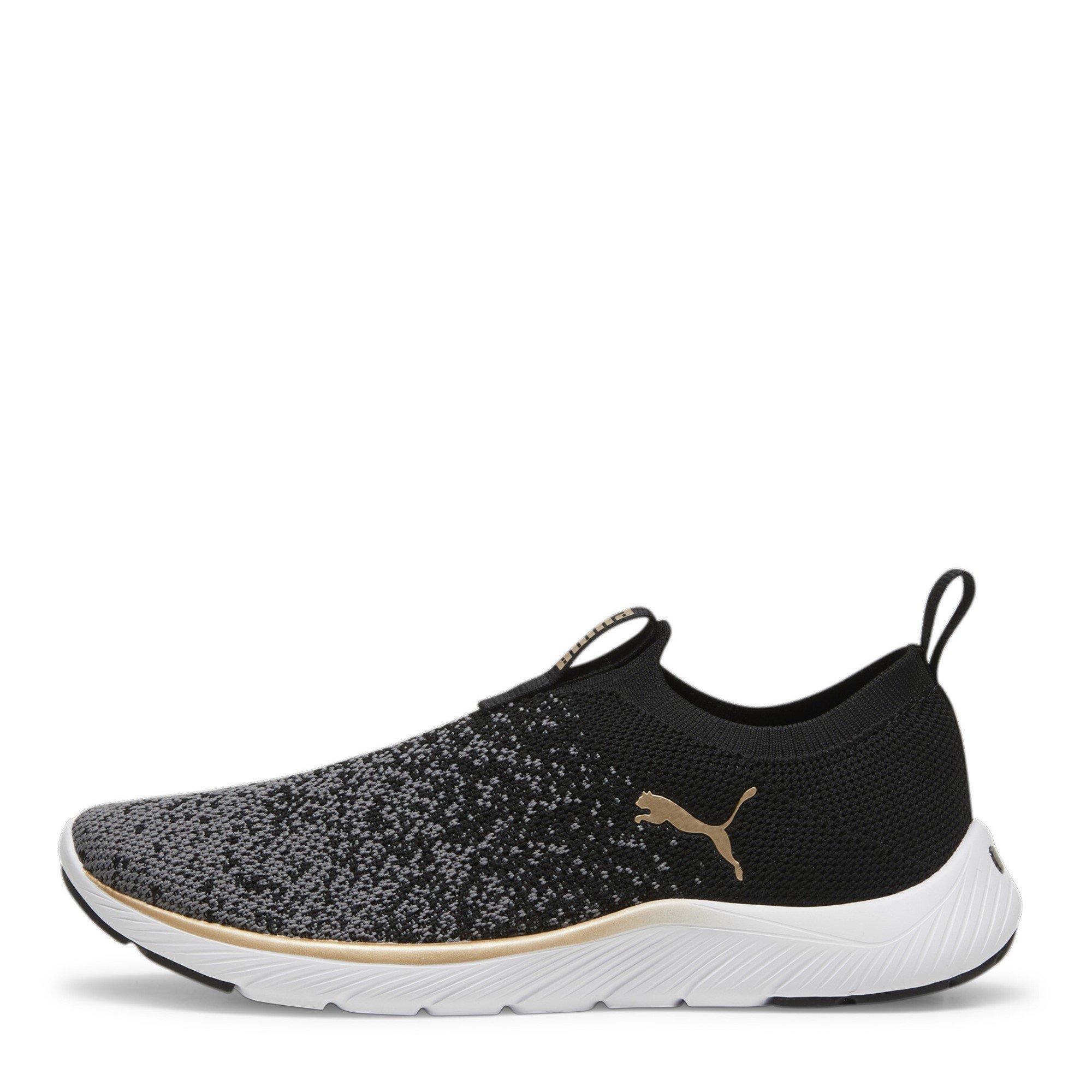 Preto/Branco/Dourado - Puma - Softride Remi Slip-On Knitted Runners - 2