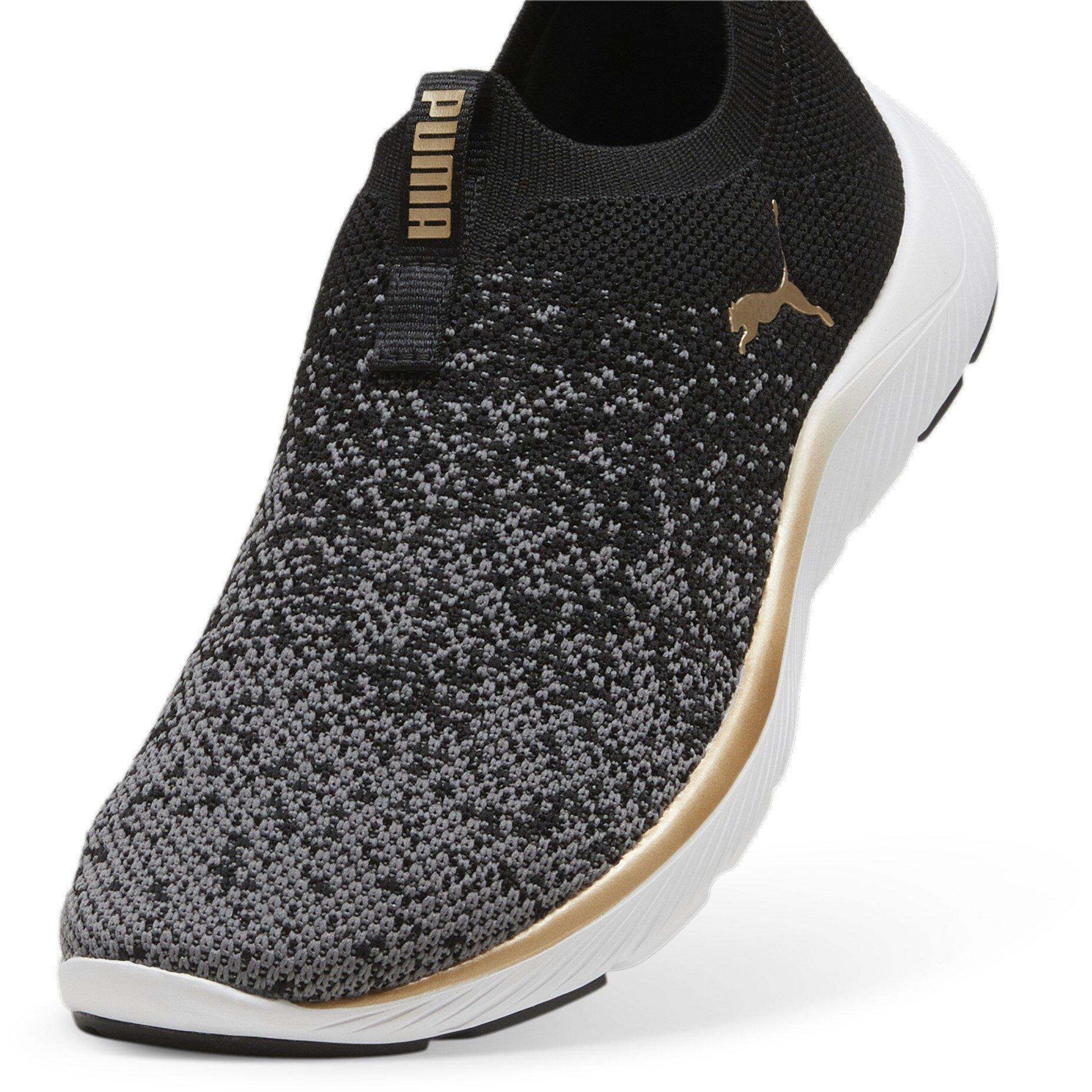 Preto/Branco/Dourado - Puma - Softride Remi Slip-On Knitted Runners - 6