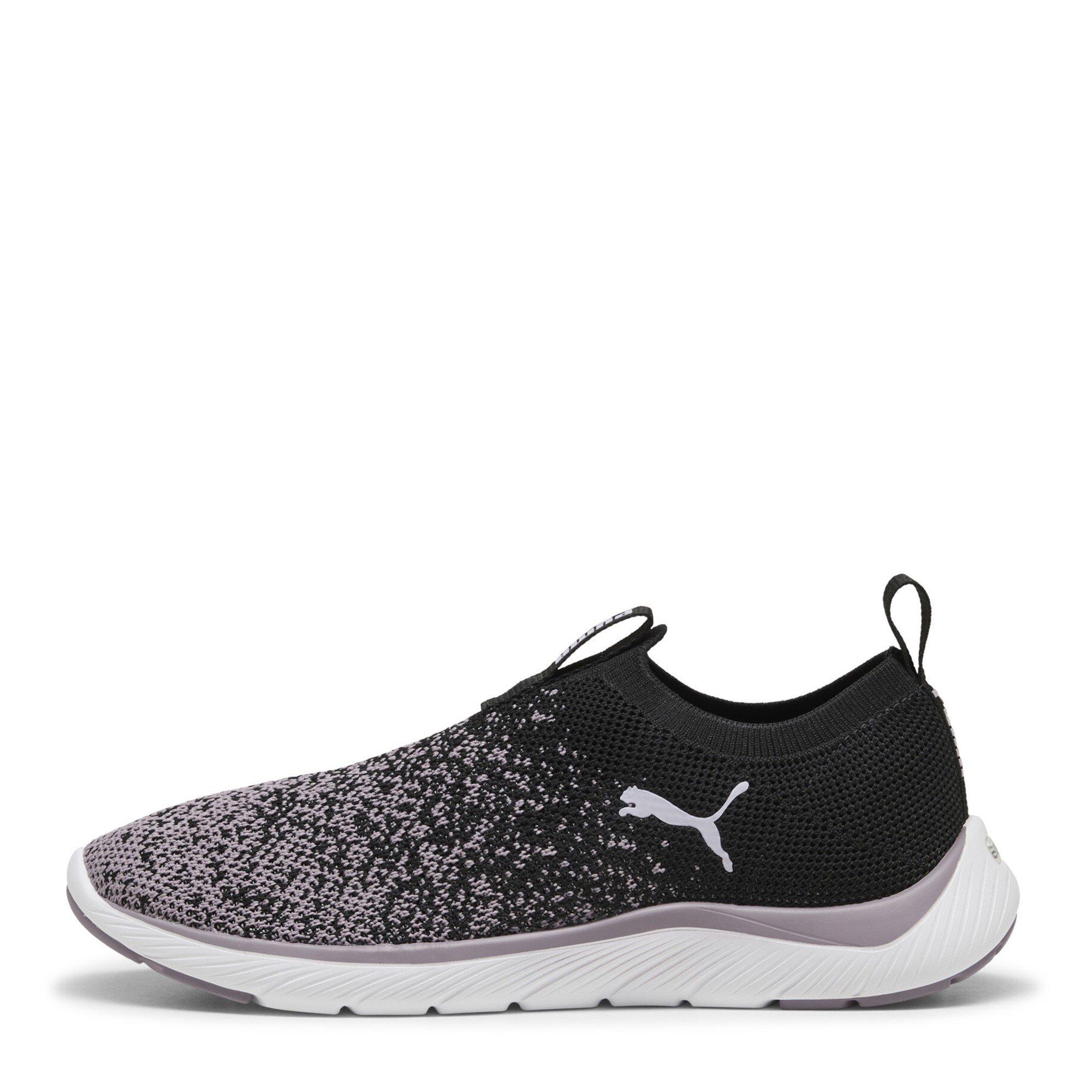 Black/Wht/Plum - Puma - Womens Softride Remi Slip-On Knitted Runners - 2