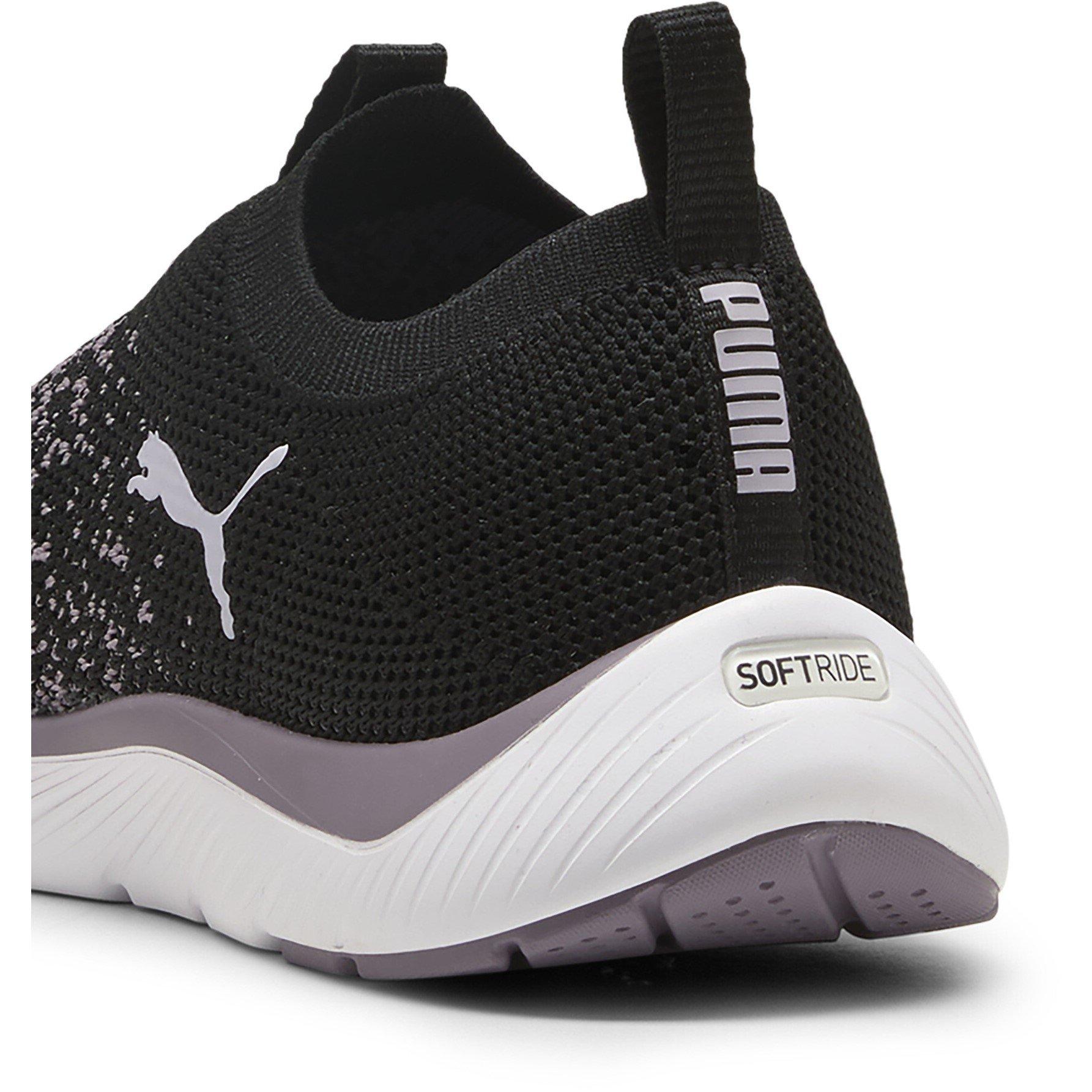 Black/Wht/Plum - Puma - Womens Softride Remi Slip-On Knitted Runners - 5