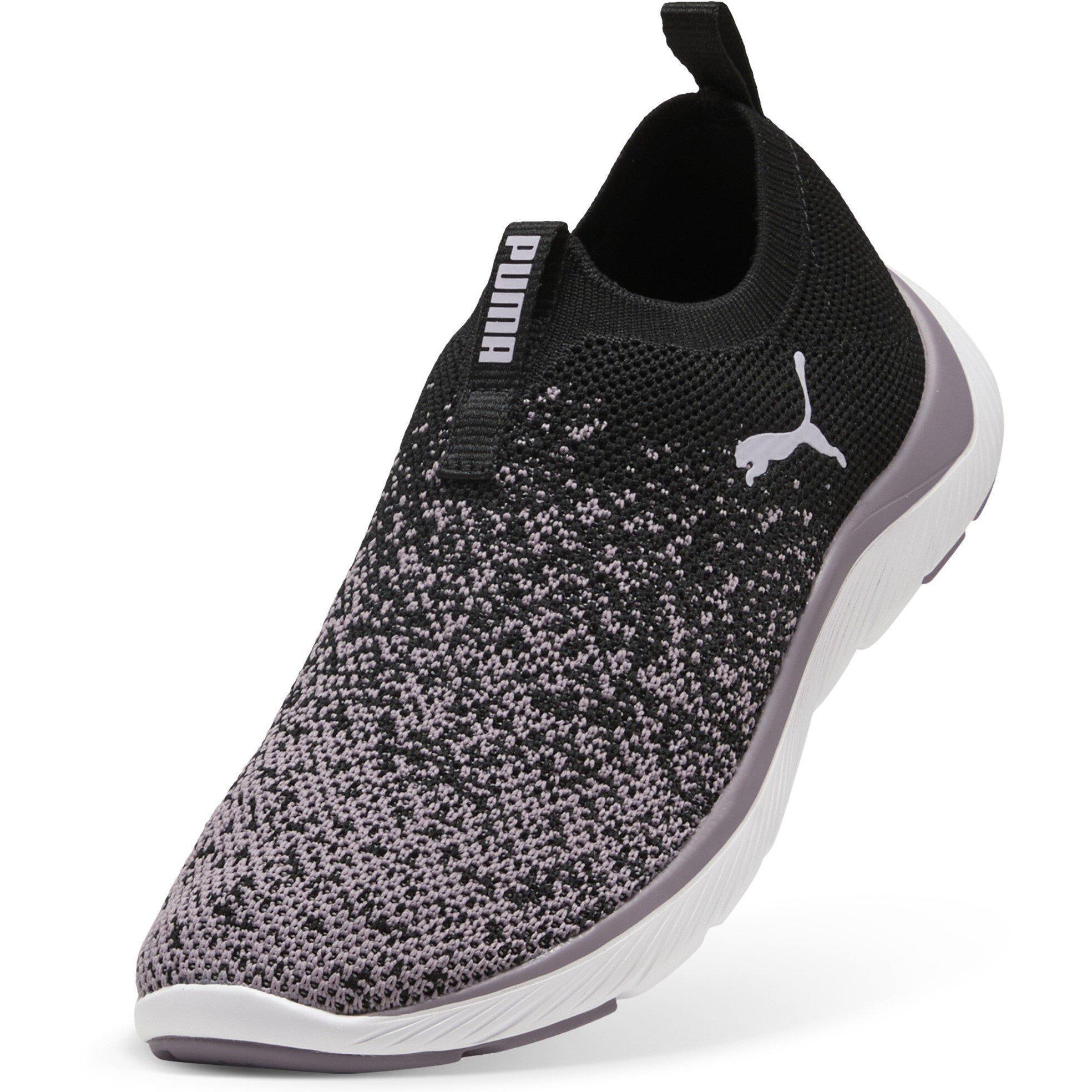 Black/Wht/Plum - Puma - Womens Softride Remi Slip-On Knitted Runners - 6