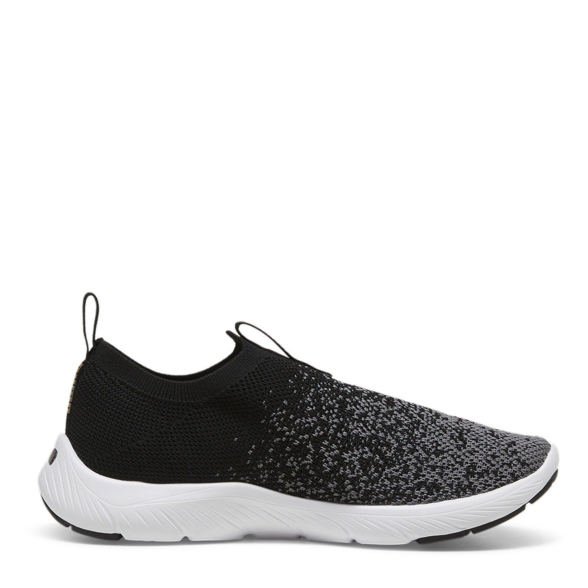 Black/Wht/Gold - Puma - Womens Softride Remi Slip-On Knitted Runners - 4