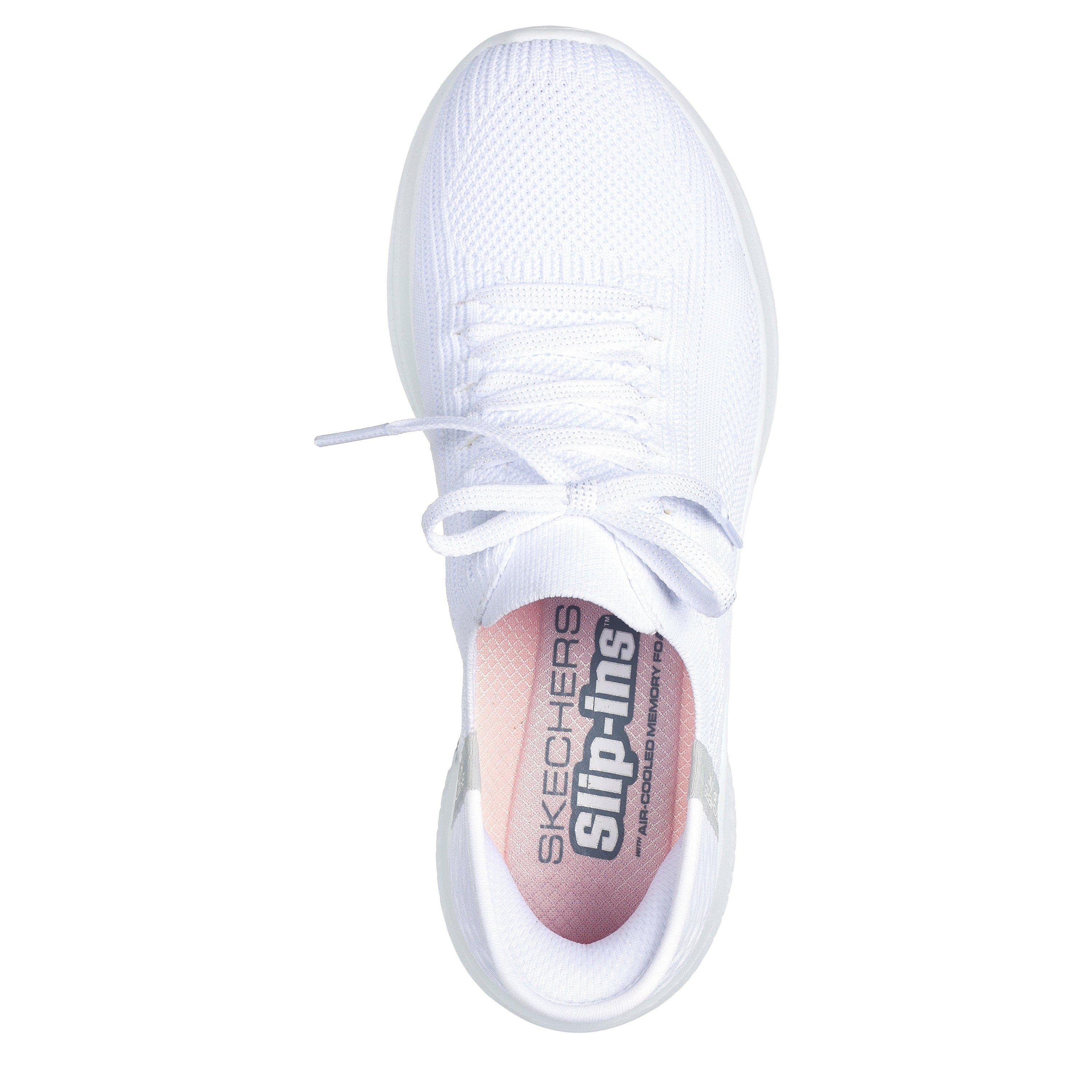 Wht/Lght Gry - Skechers - Women's Slip On Runners - 4