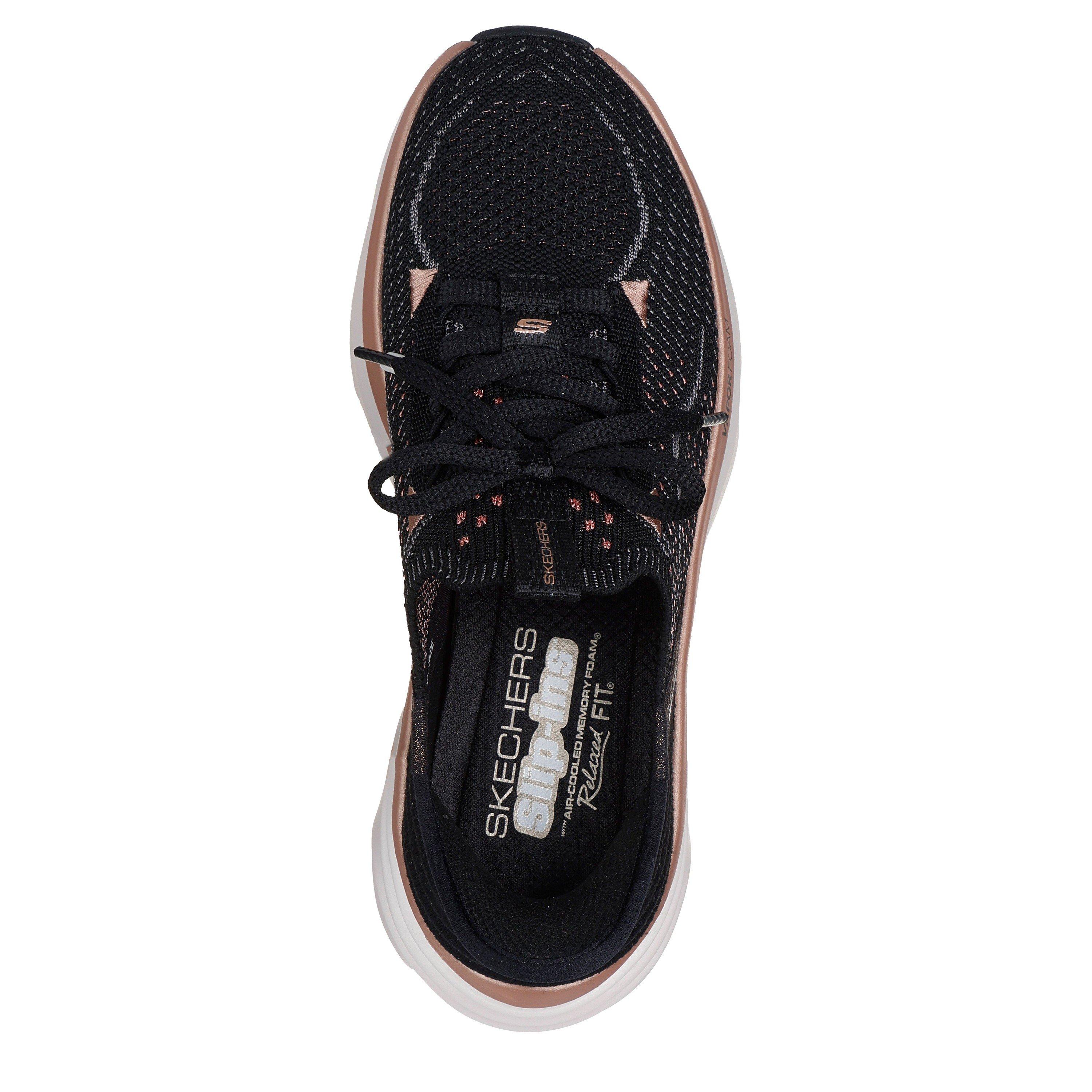 Noir/Or Rose - Skechers - Women's D Lux Vapor Runners - 4