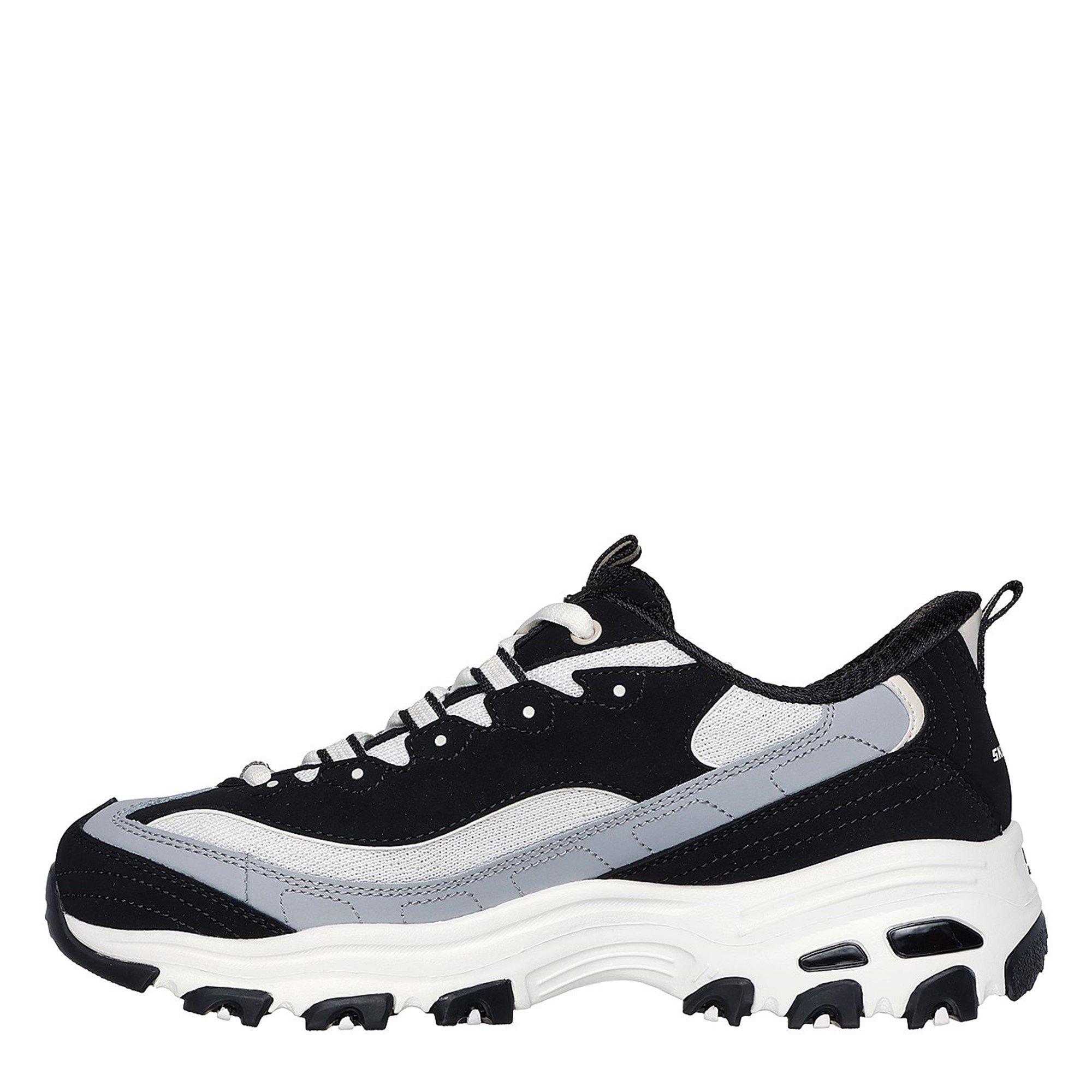 Zwart/Wit - Skechers - D Lites Smooth Nostalgia Low-Top Trainers - 2
