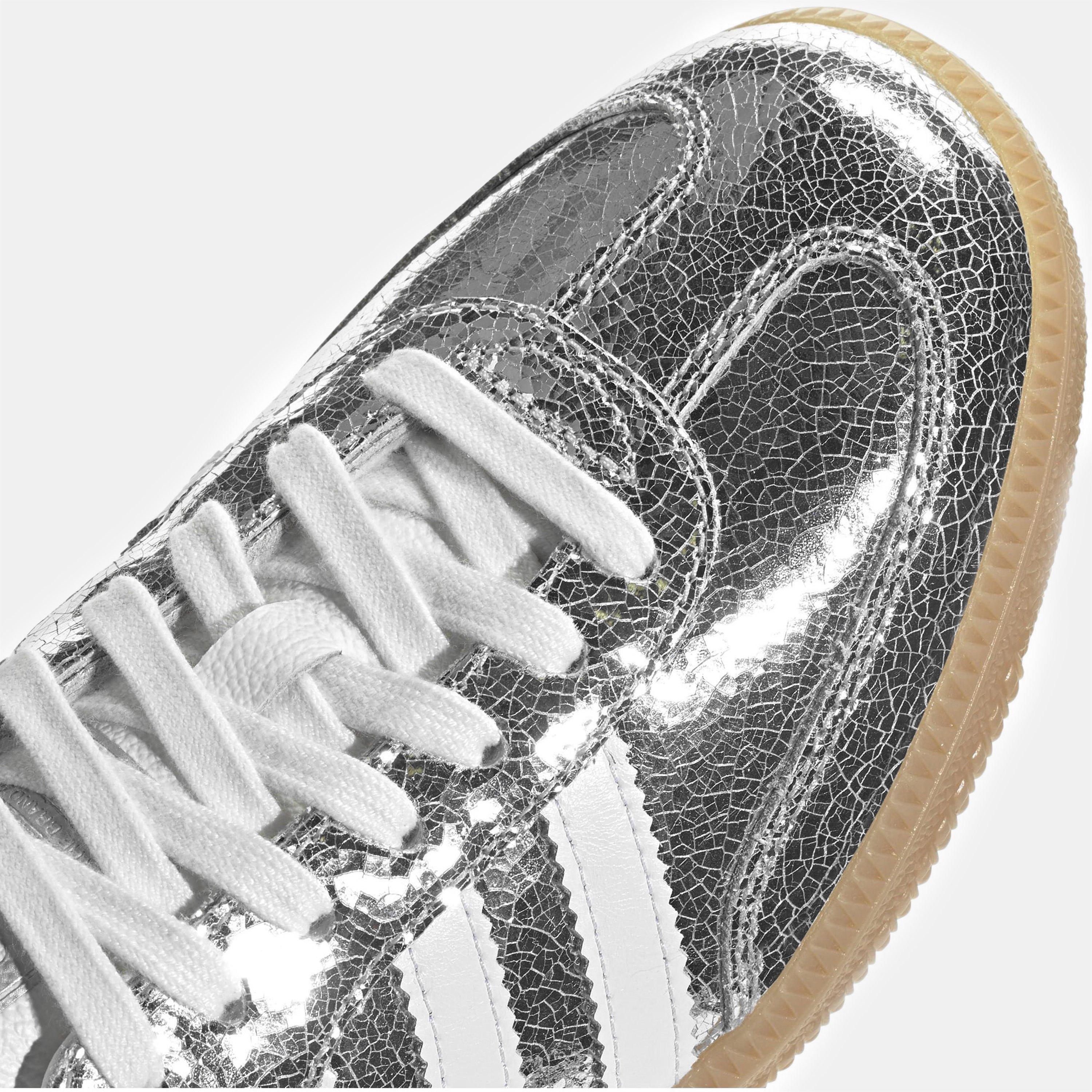 Silver/White - adidas Originals - Samba Og Crackled Trainers - 5
