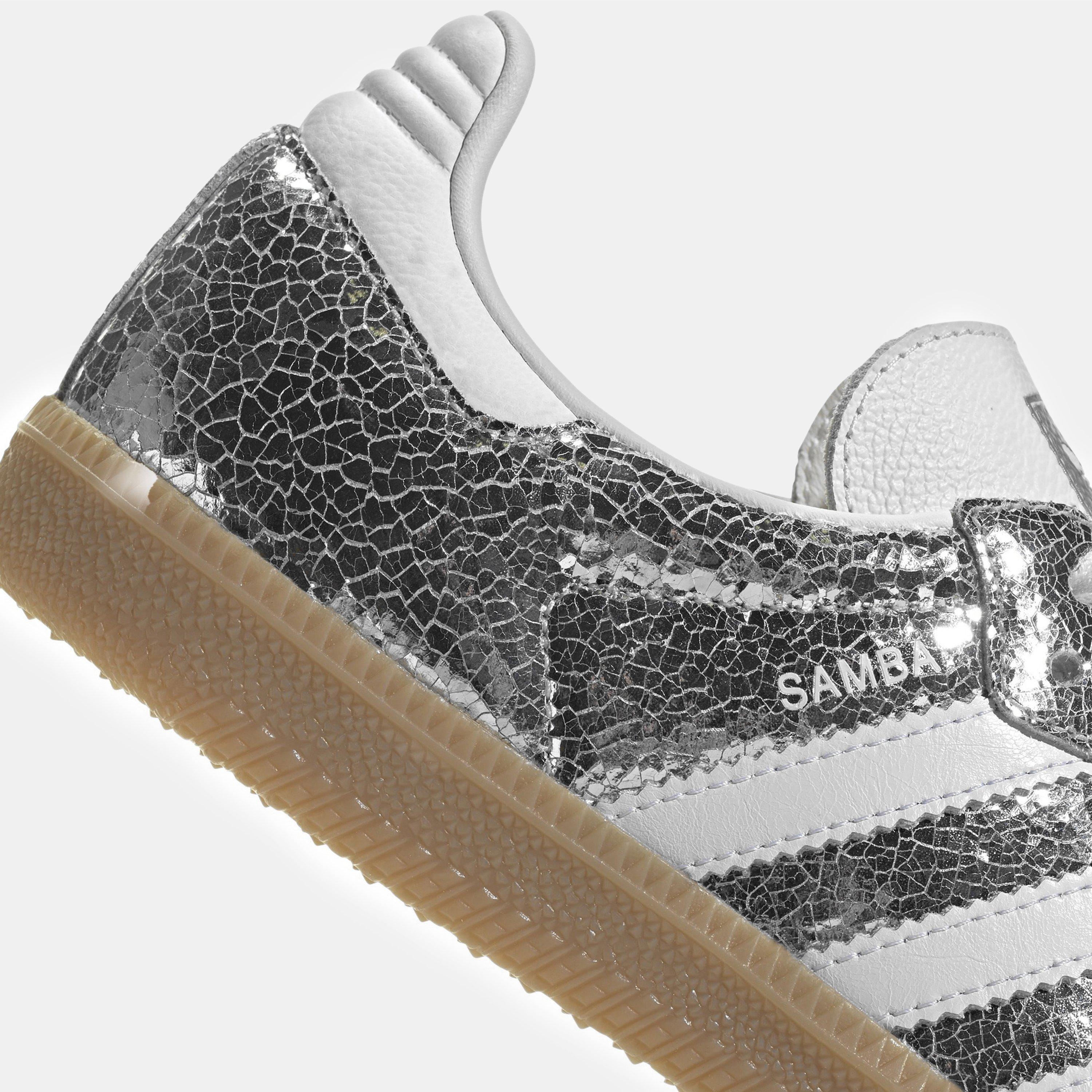 Silver/White - adidas Originals - Samba Og Crackled Trainers - 8