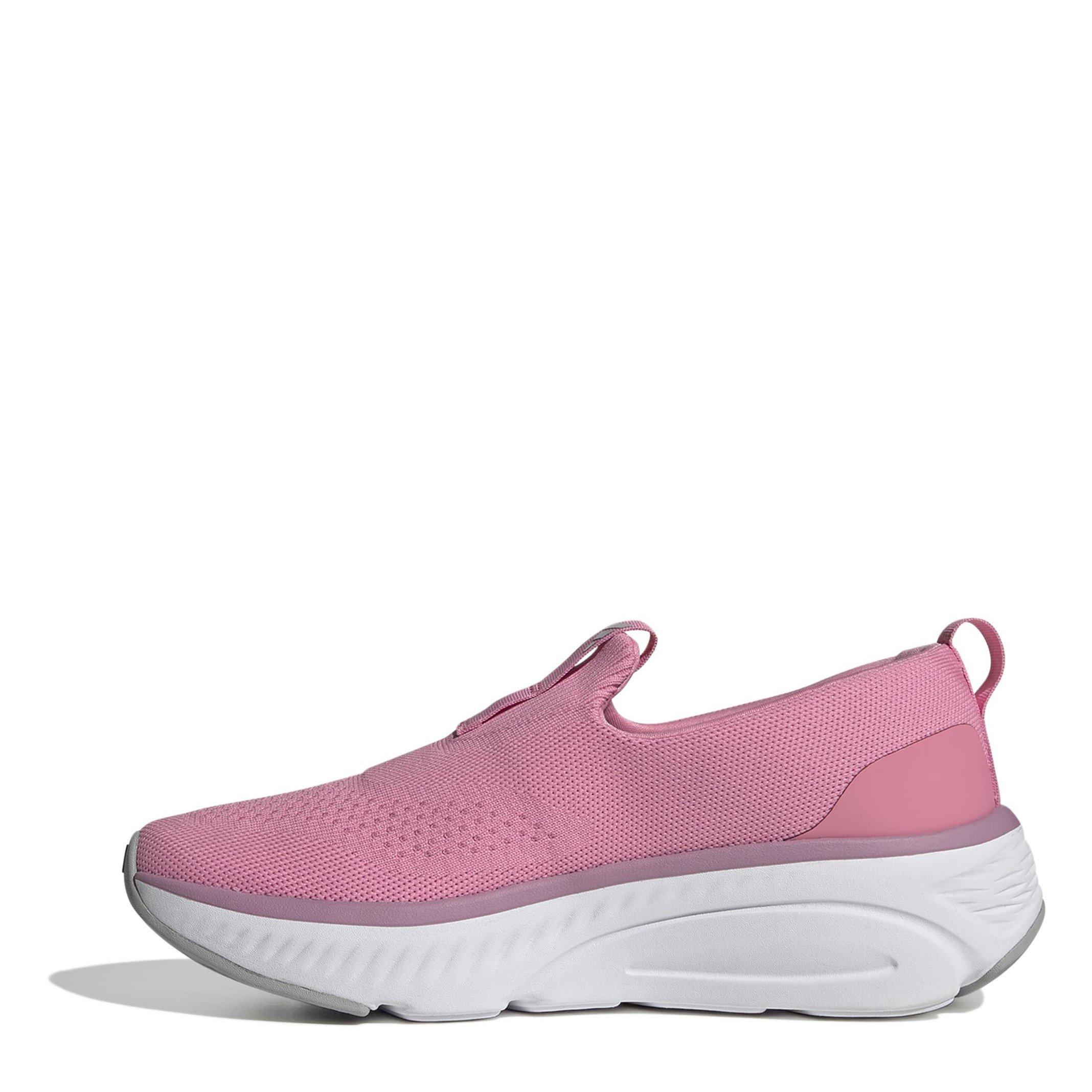 Pink/Silver - adidas - Cloudfoam Go Lounger Slip On Runners Womens - 2