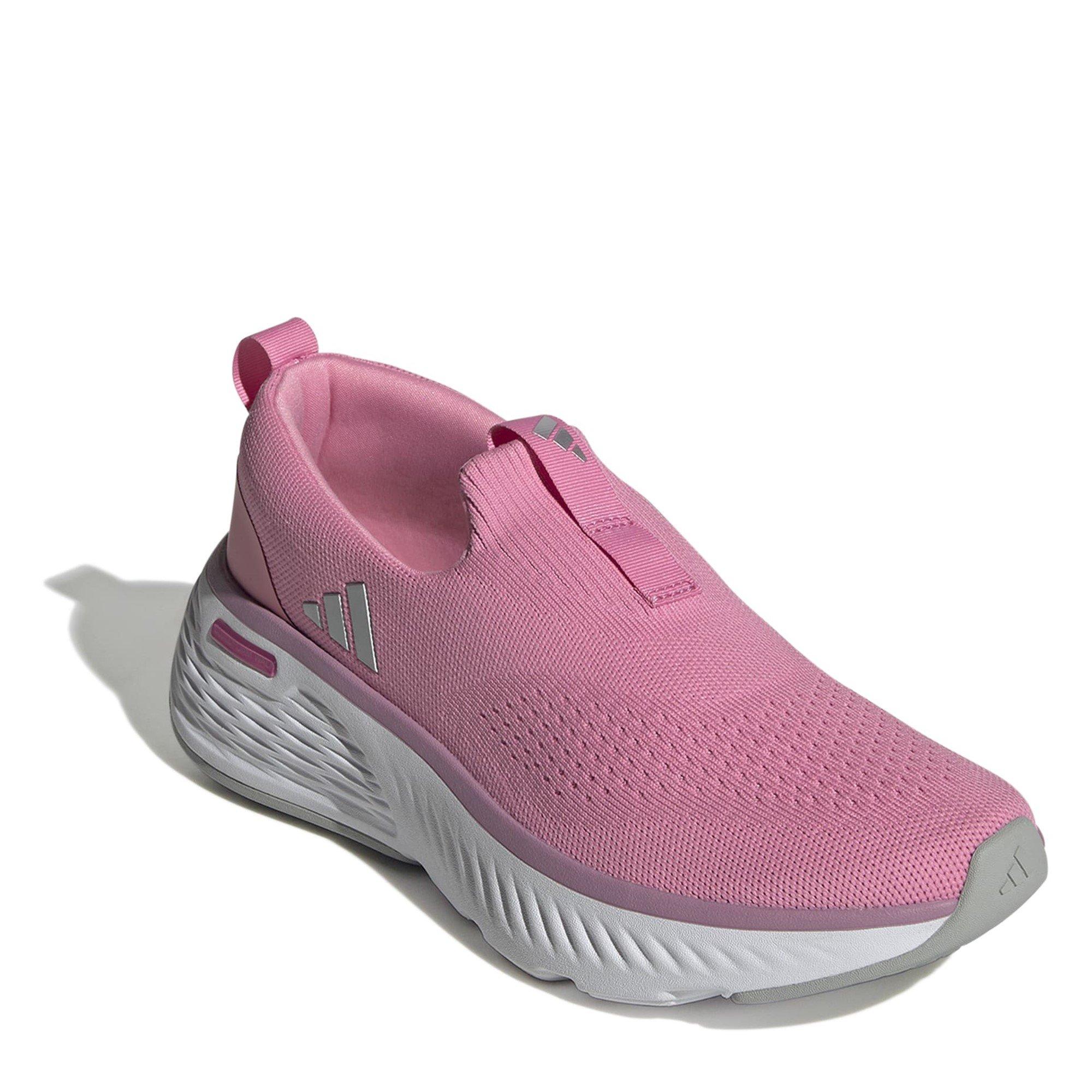 Pink/Silver - adidas - Cloudfoam Go Lounger Slip On Runners Womens - 3