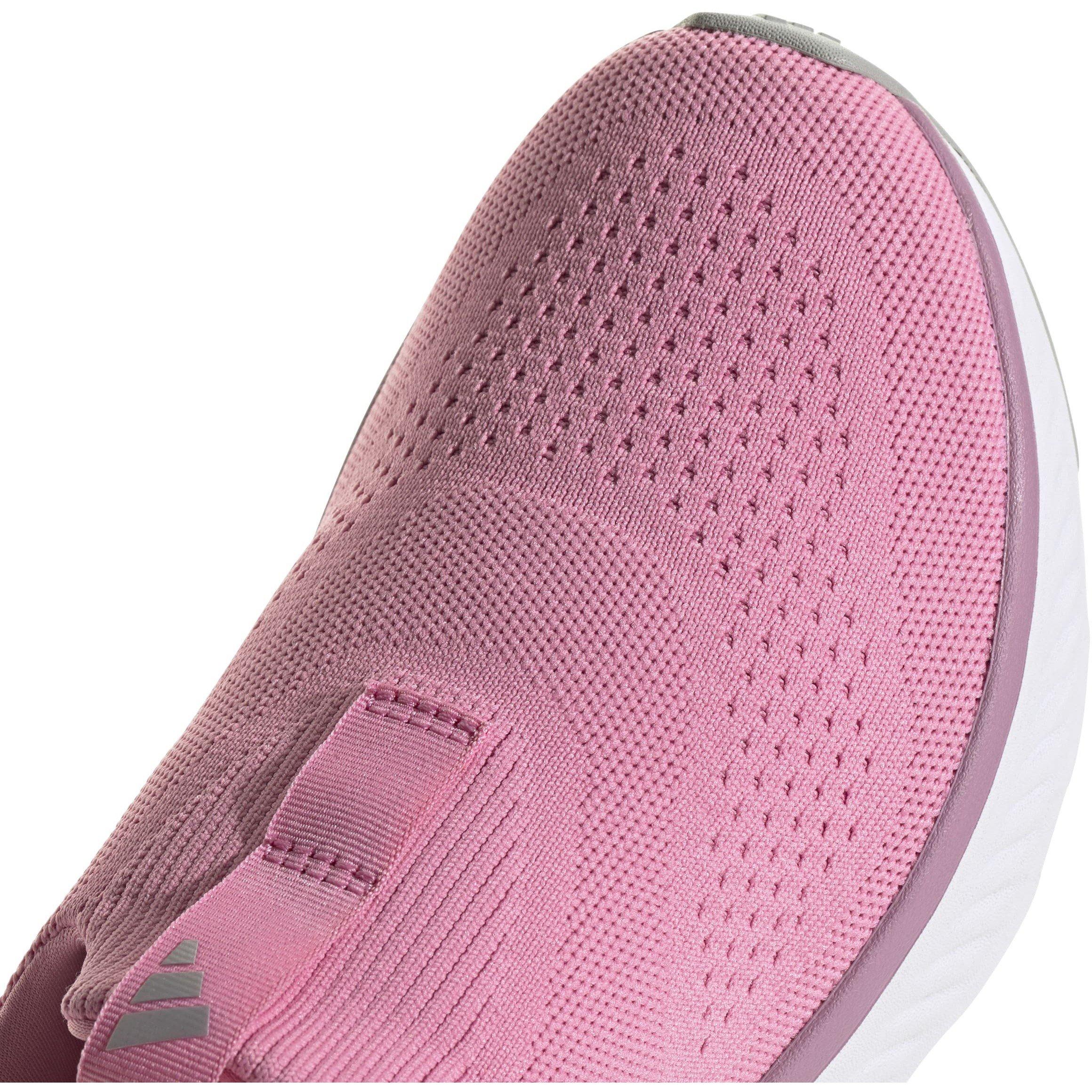 Pink/Silver - adidas - Cloudfoam Go Lounger Slip On Runners Womens - 7