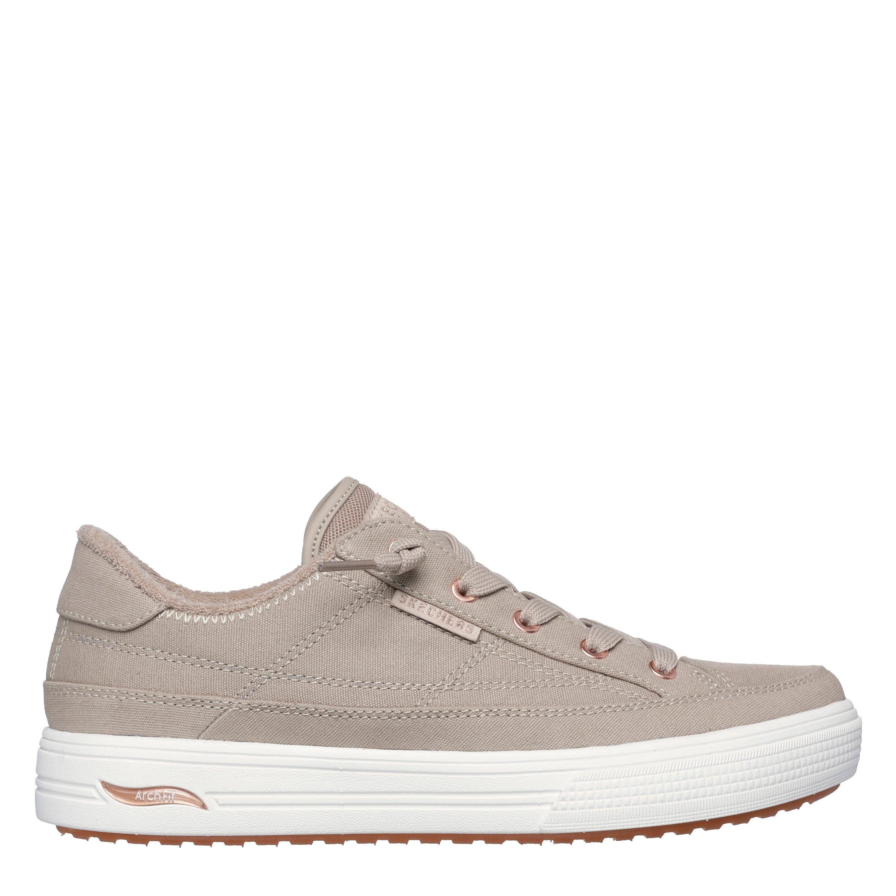 Skechers Women's Arch Fit Arcade-Meet Ya There Canvas Trainers - Taupe - 6.5 (39.5)