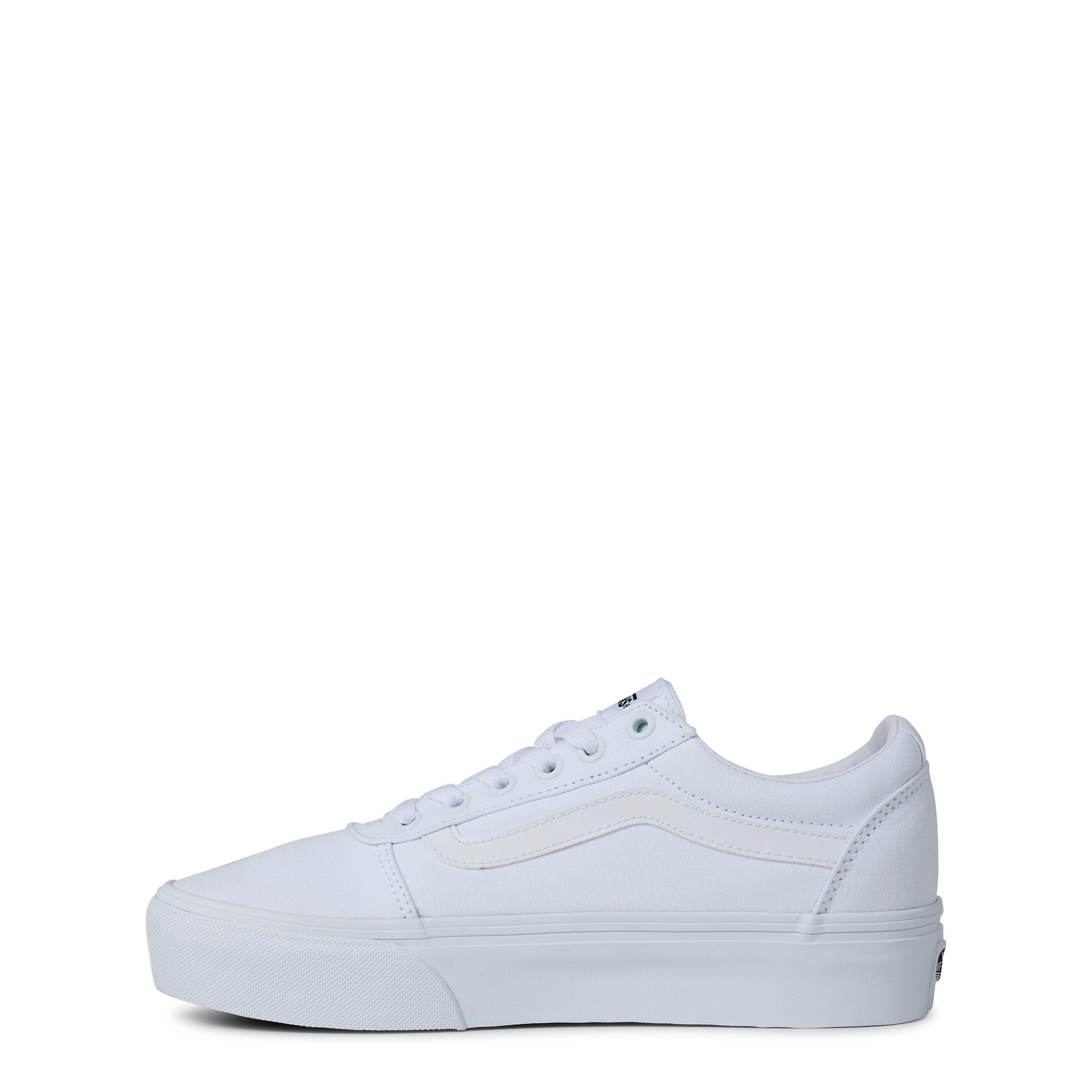 White - Vans - Ward Platform Canvas Trainers - 2