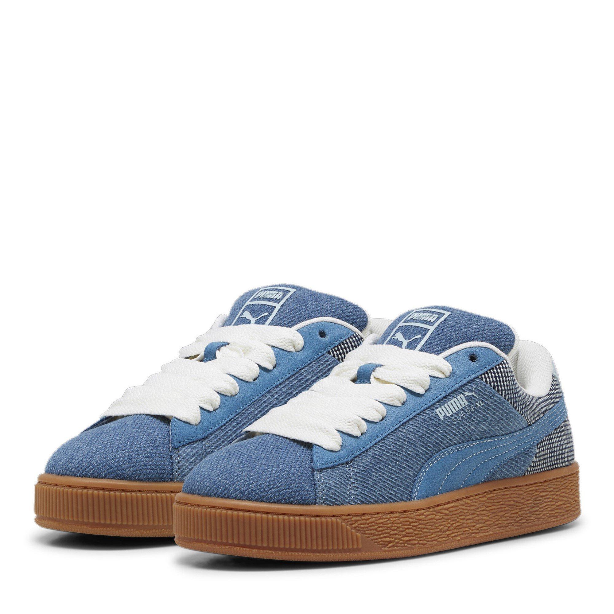Blue-Gray Skies - Puma - Suede XL Denim Womens Shoes - 1