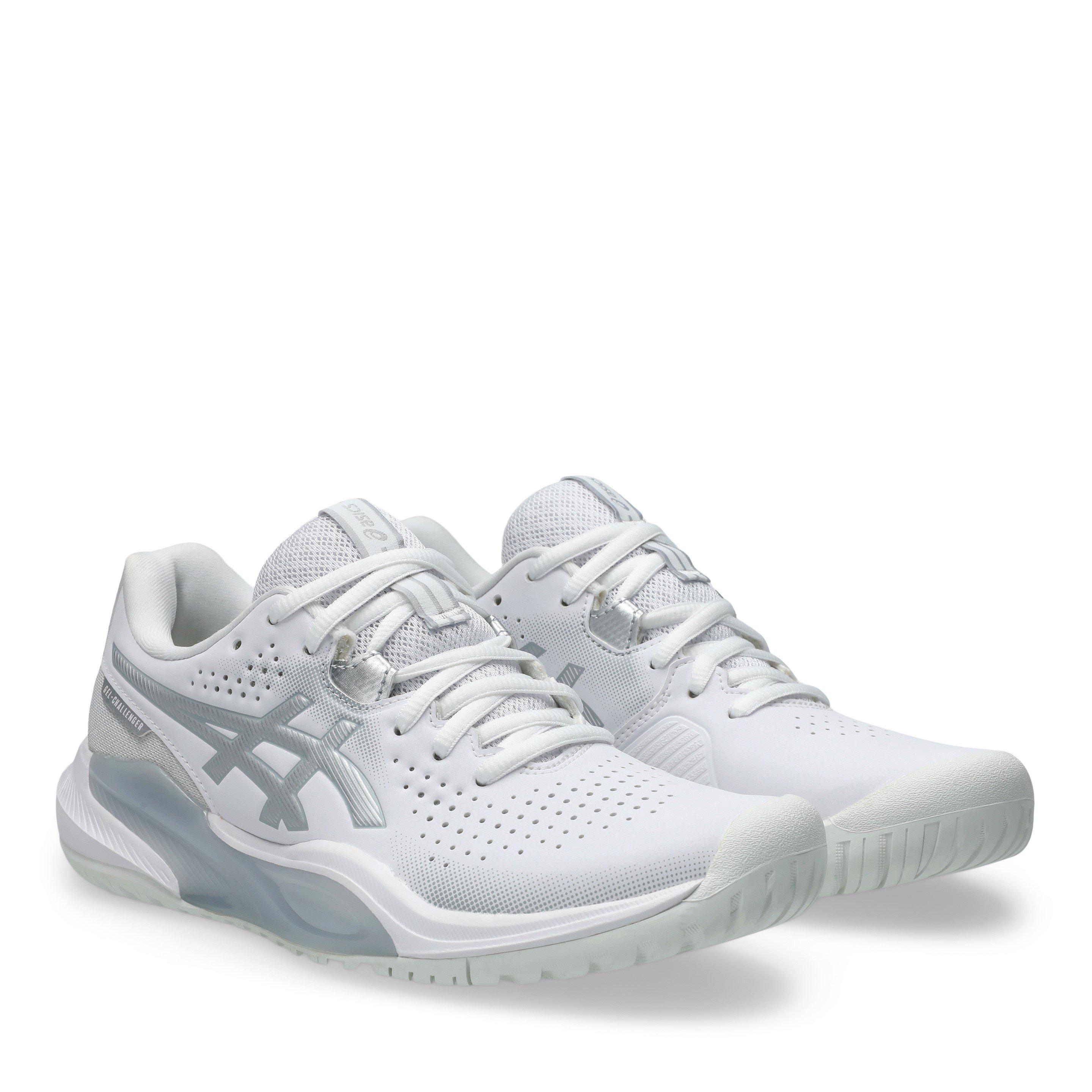 White/Silver - Asics - Gel-Challenger 15 Tennis Shoes Womens - 4