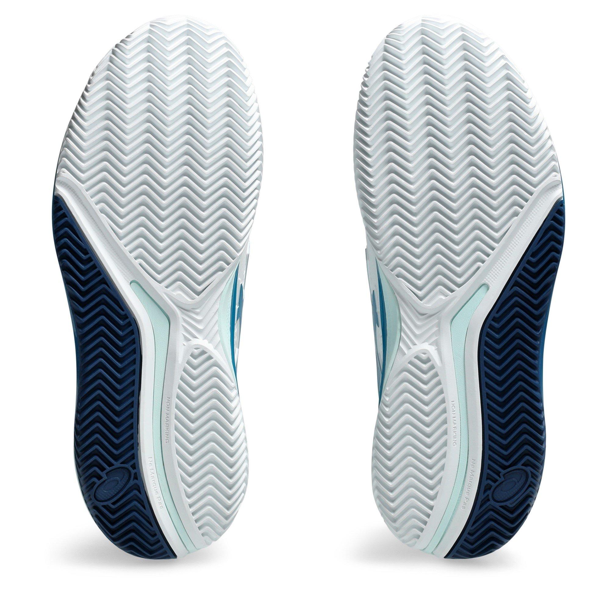 Weiß/Teal Blau - Asics - Gel-Resolution 9 Clay Women's Tennis Shoes - 3