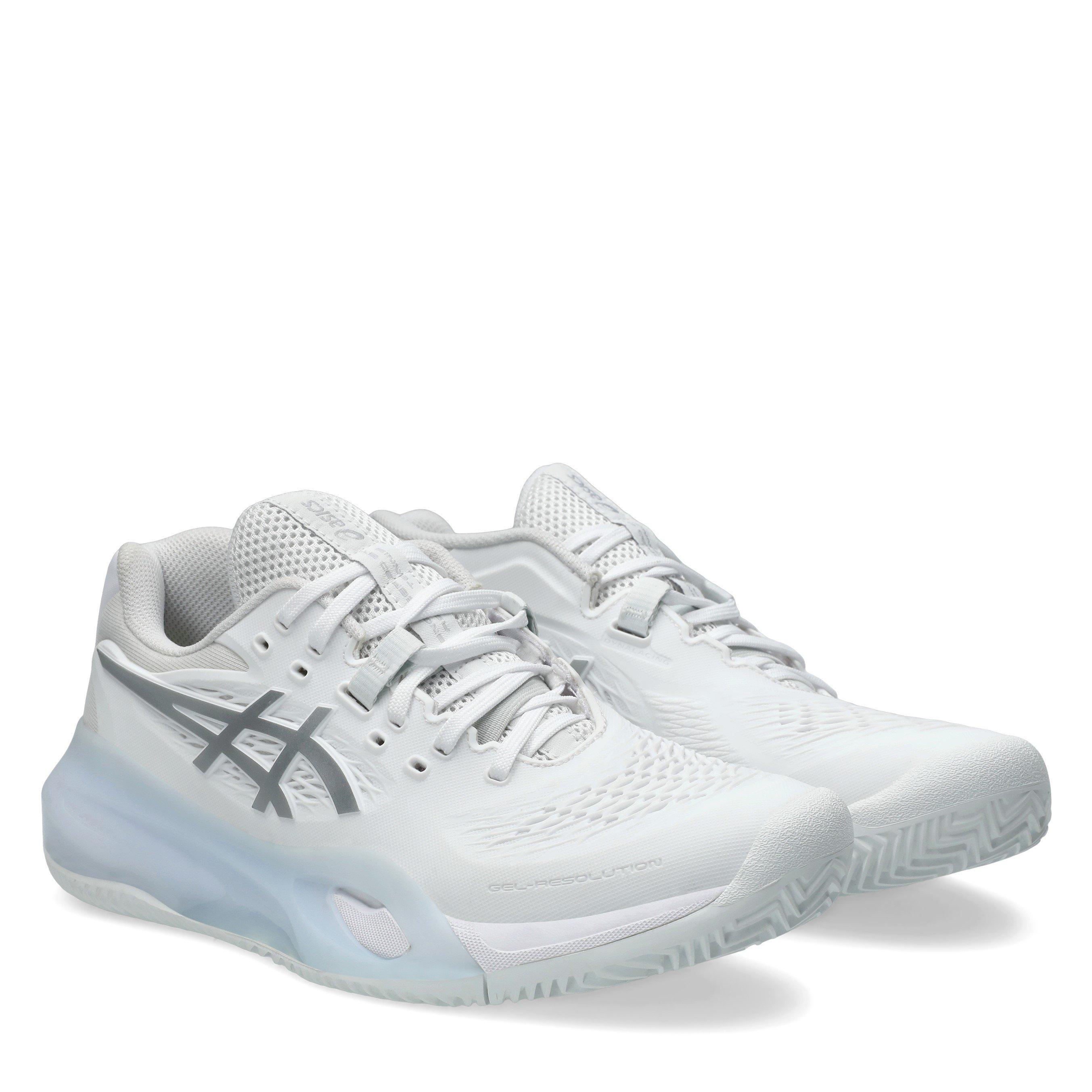 White/Silver - Asics - Gel-Resolution X Clay Tennis Shoes Womens - 4