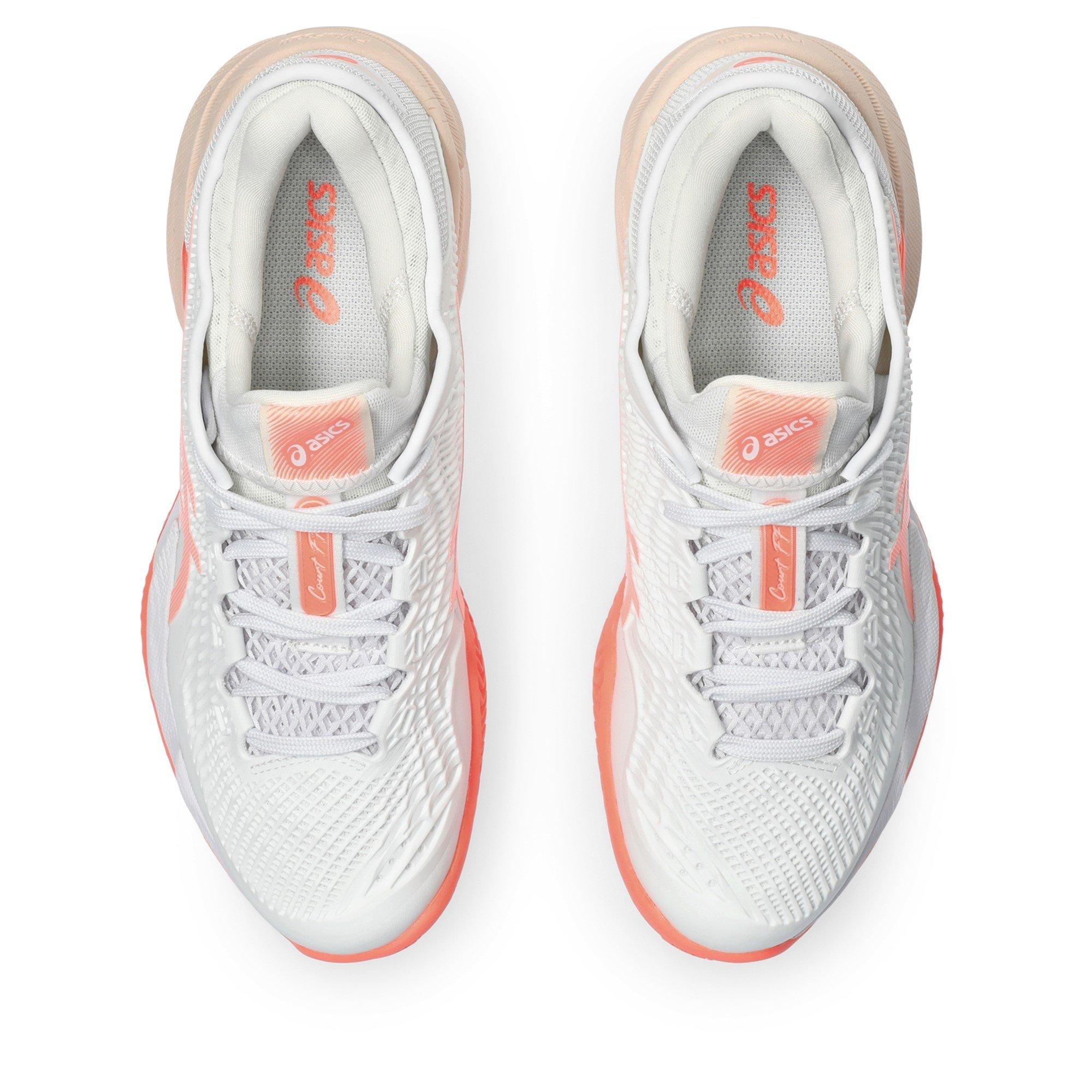 Bijela/Sun Coral - Asics - Court Ff 3 Clay Tennis Shoes Womens - 6