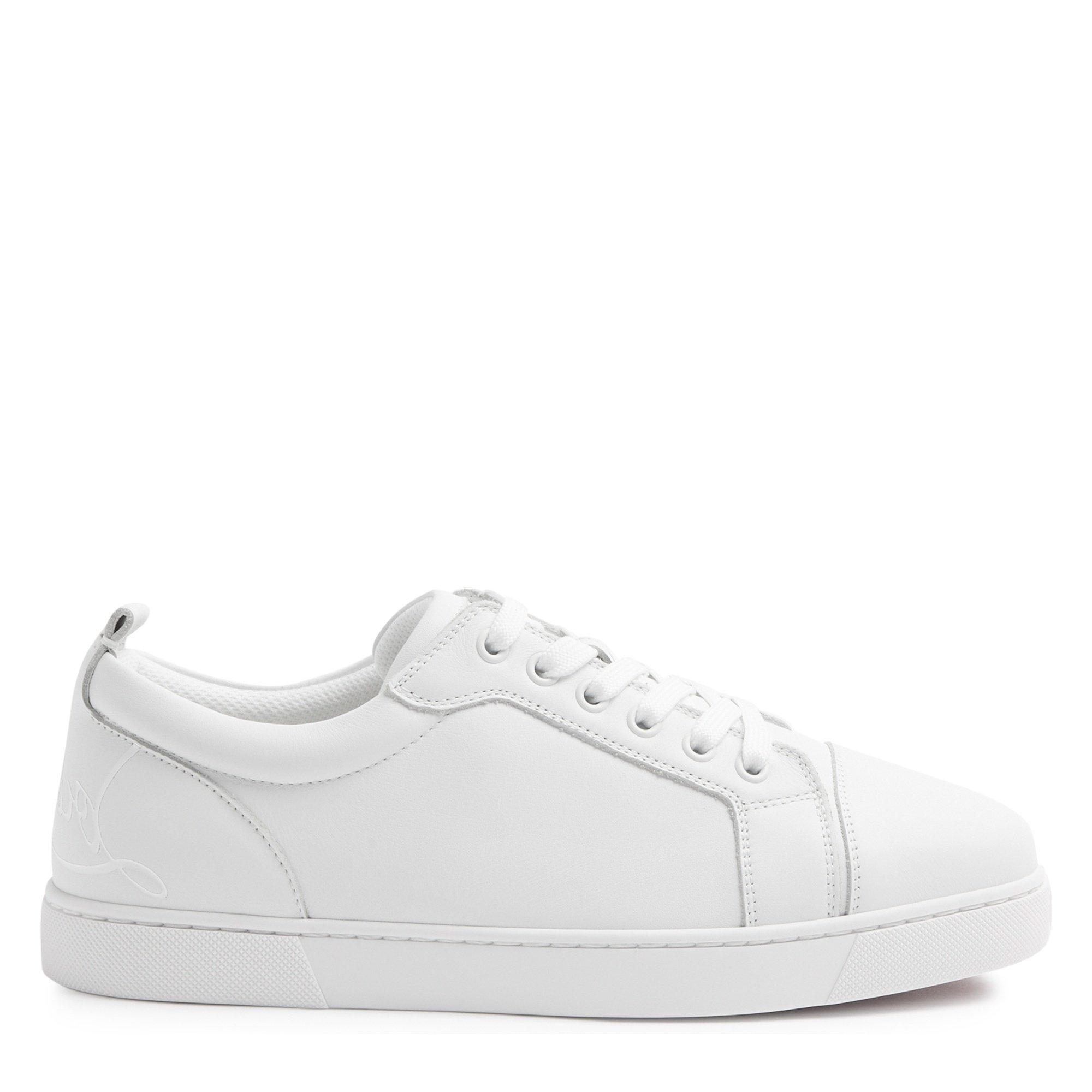 WHITE - Christian Louboutin - Women's Fun Louise Leather Low-Top Trainers - 1