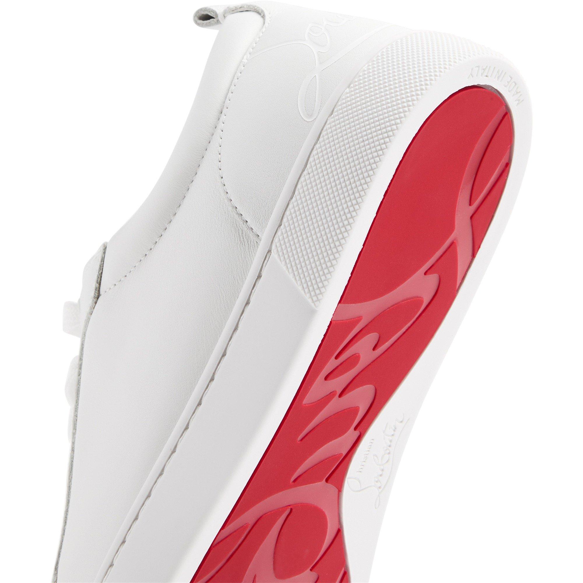 WHITE - Christian Louboutin - Women's Fun Louise Leather Low-Top Trainers - 5