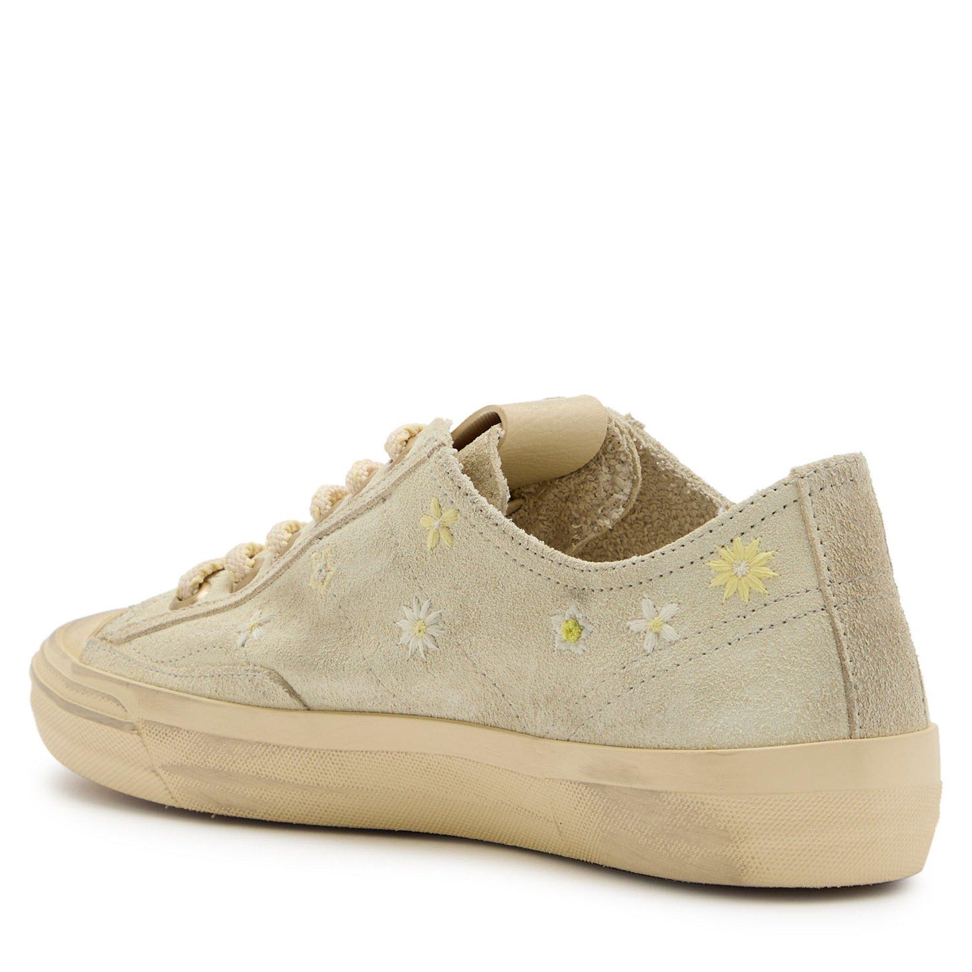 BEIGE AND OTHER - Golden Goose - V-STAR 2 SUEDE FLOWERS - 2