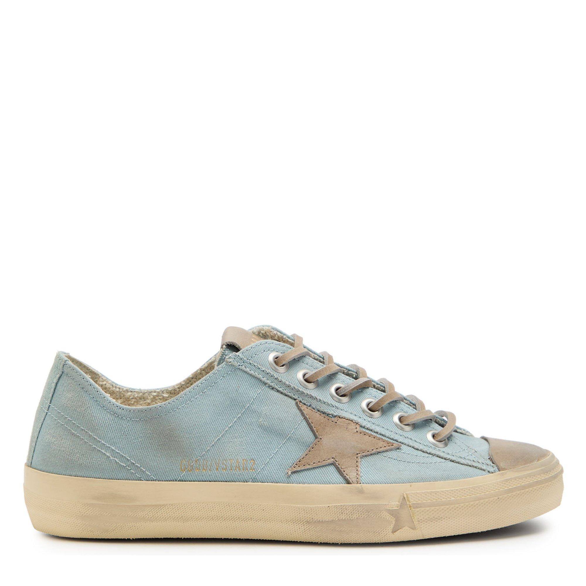 LIGHT BLUE - Golden Goose - V-STAR 2 CANVAS