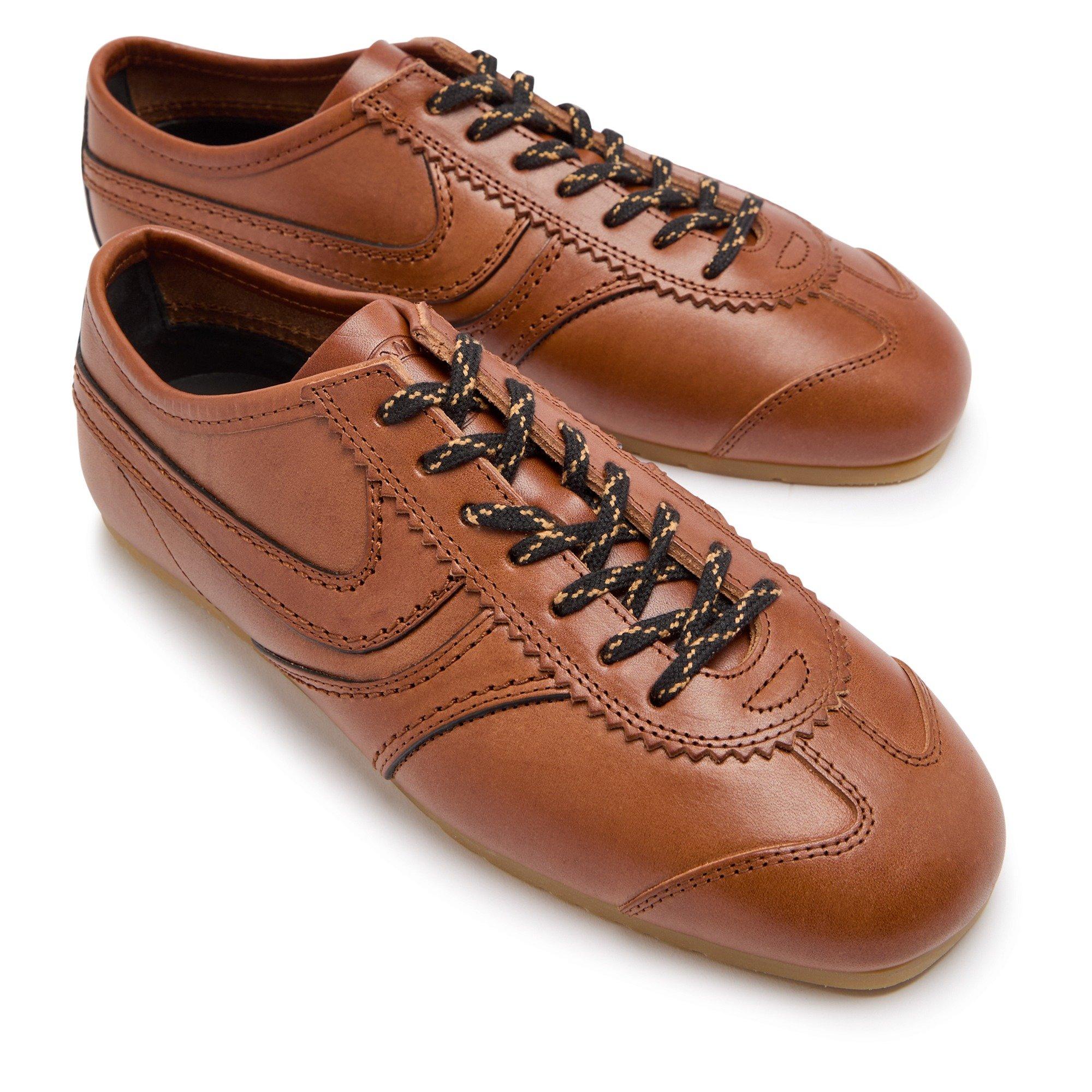 TAN - Dries Van Noten - Women's Dustin Leather Low-Top Trainers - 4
