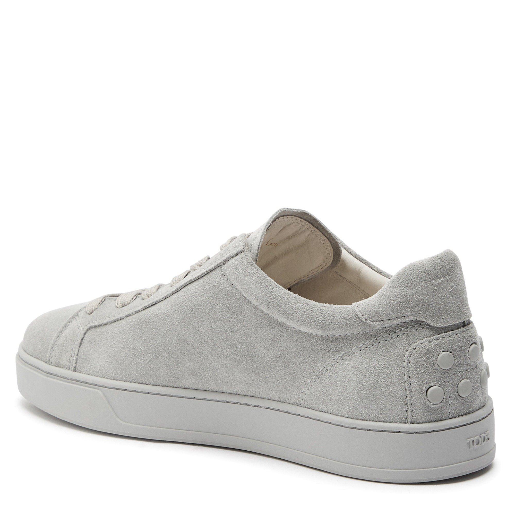 LIGHT GREY - Tods - Women's Elisa Suede Low-Top Trainers - 2