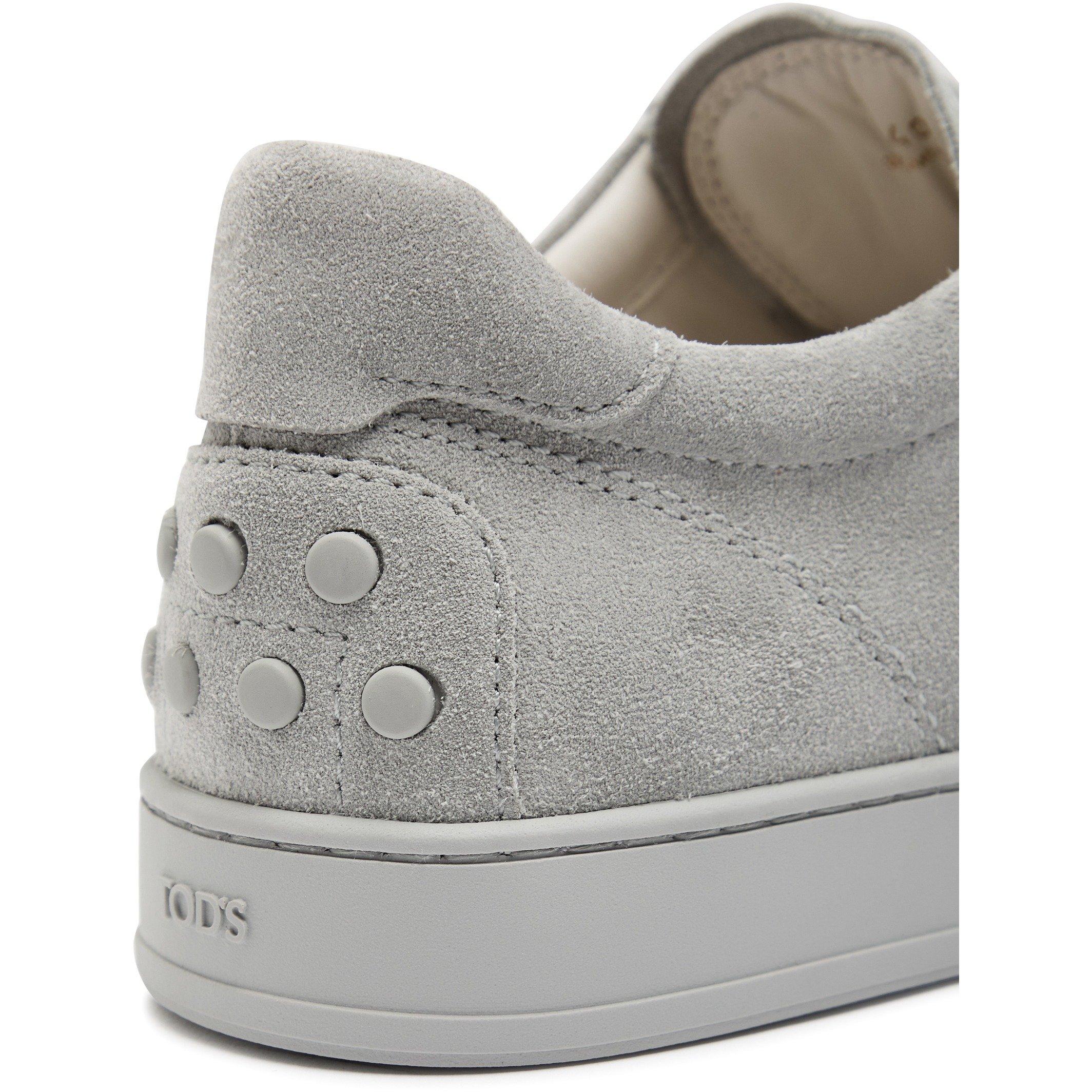 LIGHT GREY - Tods - Women's Elisa Suede Low-Top Trainers - 4