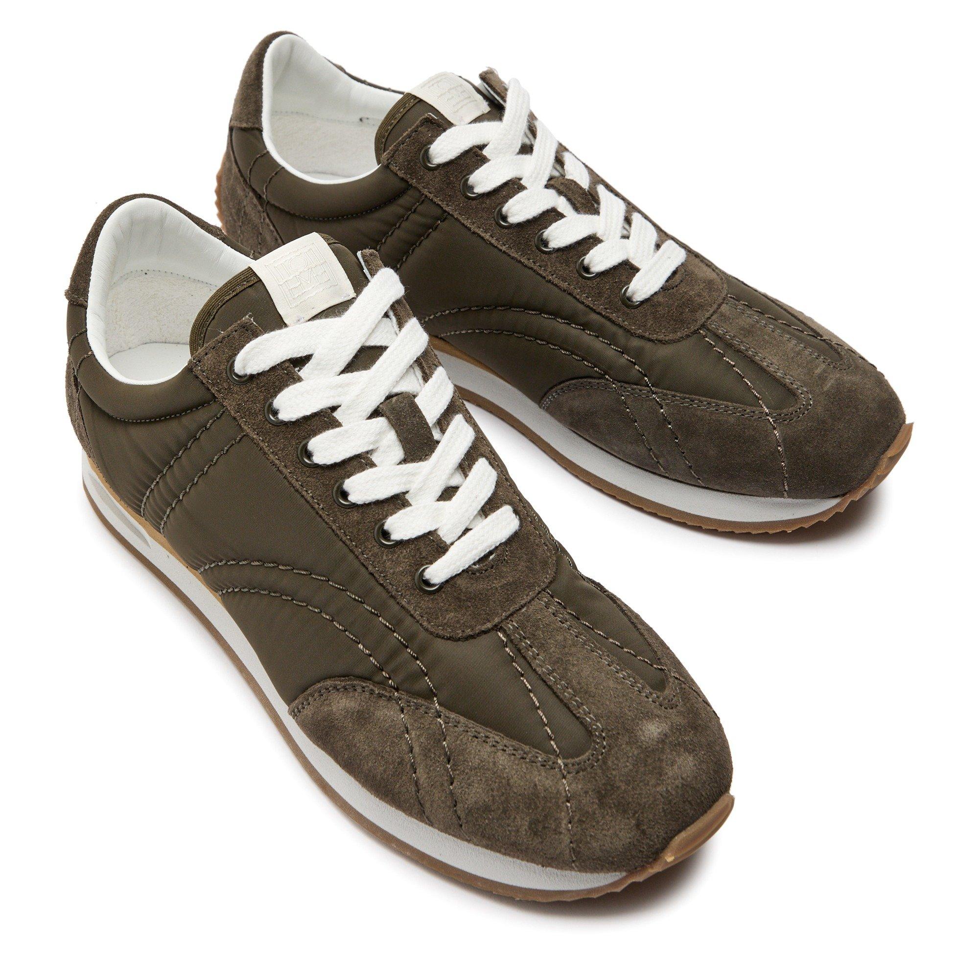 KHAKI - Toteme - Women's Quilted Low-Top Trainers - 3
