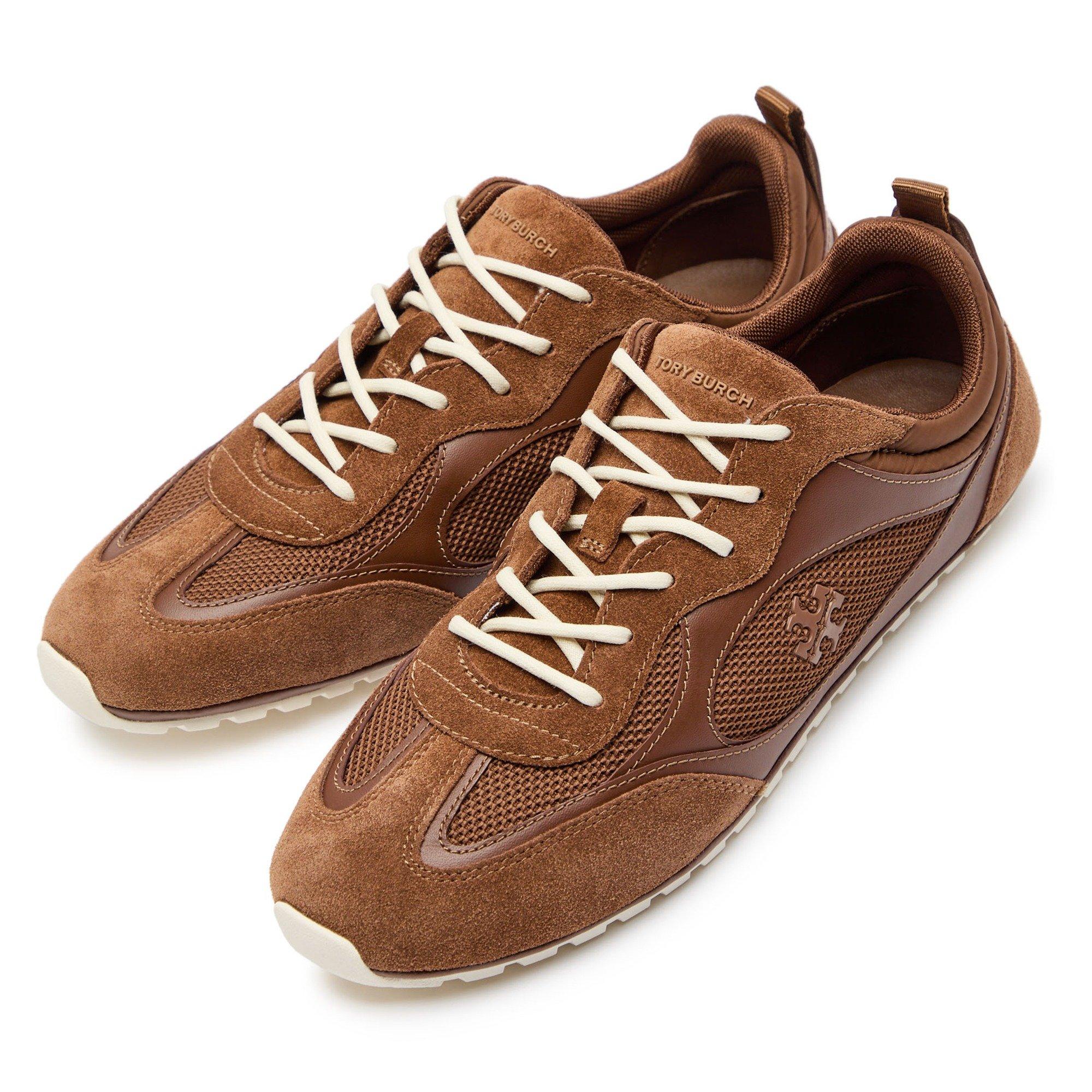 TAN - Tory Burch - Women's Field Leather Low-Top Trainers - 3