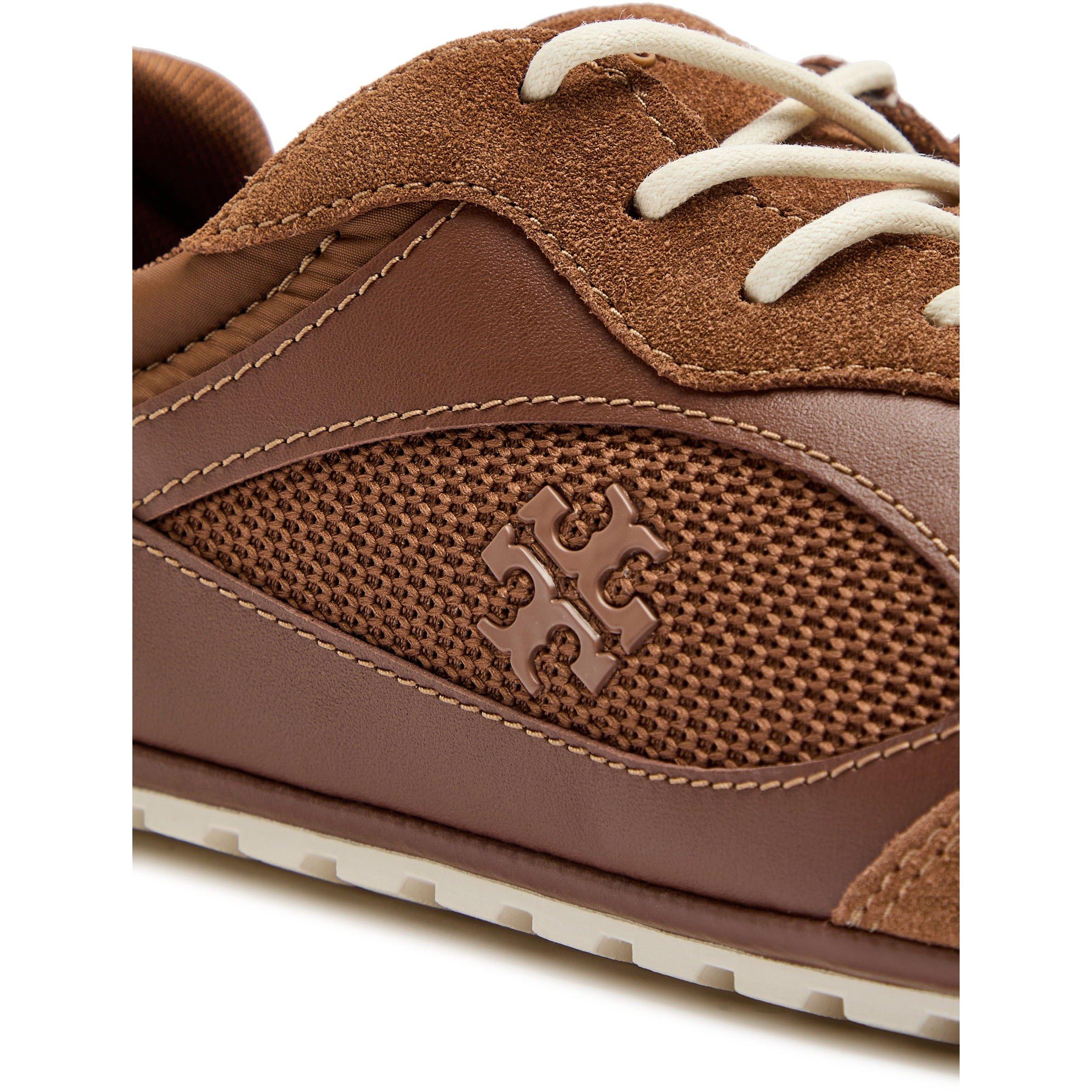TAN - Tory Burch - Women's Field Leather Low-Top Trainers - 4