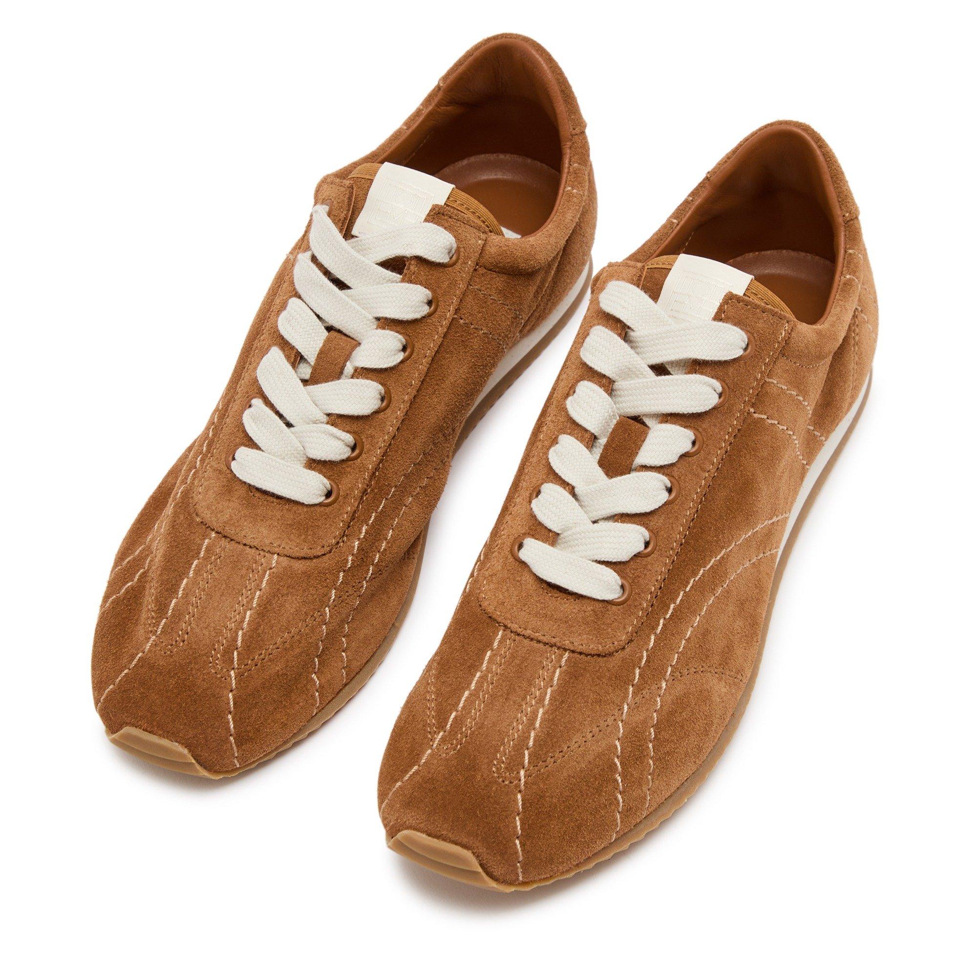 BROWN - Toteme - Women's Flex Suede Low-Top Trainers - 4