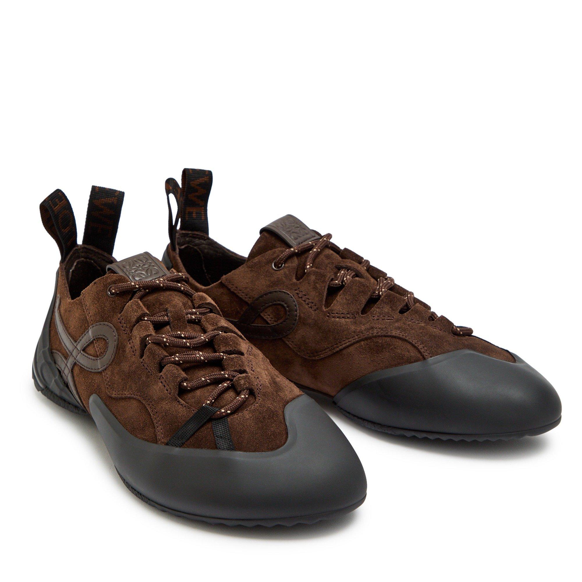 BROWN - Loewe - Women's Grip Suede Low-Top Trainers - 3
