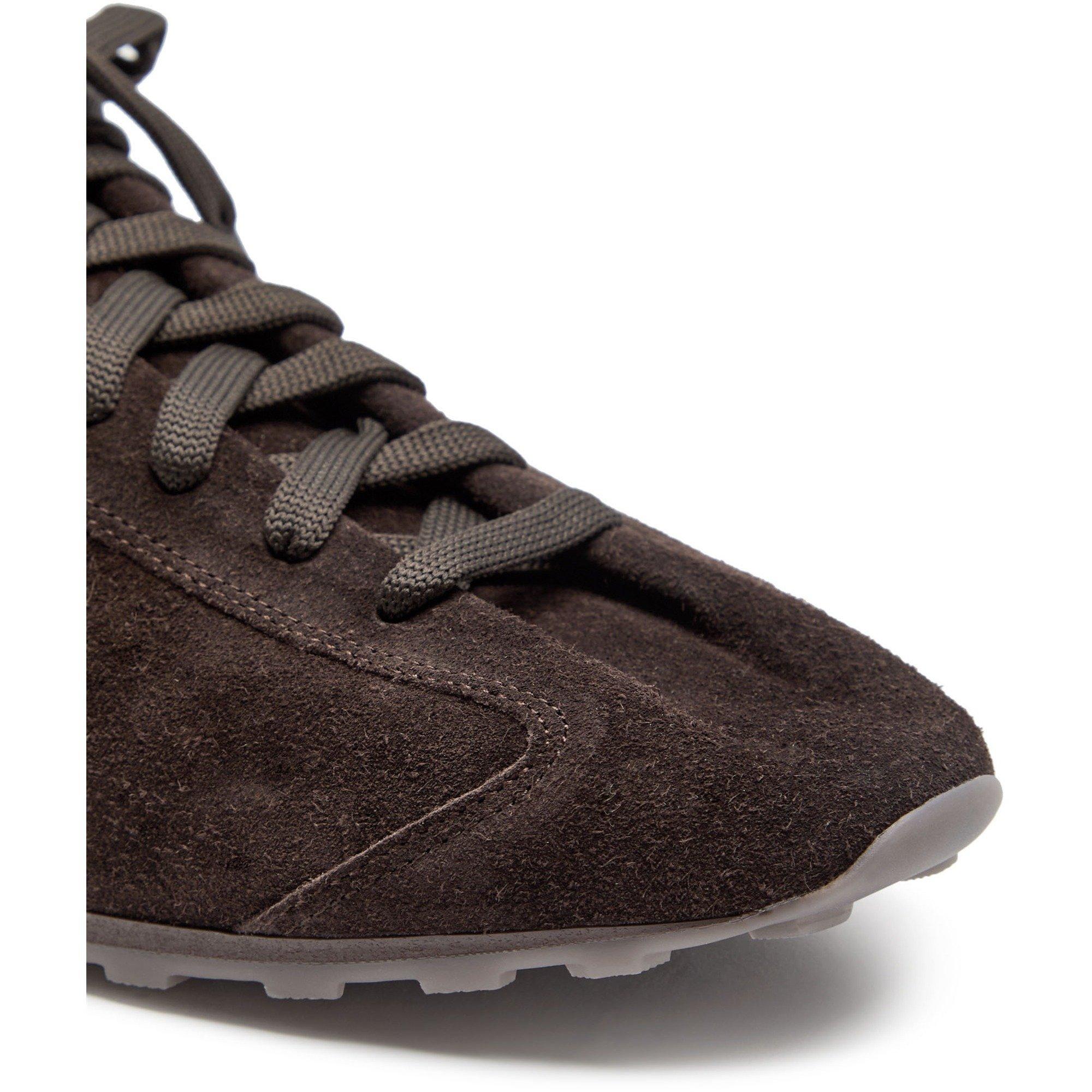 BROWN - Jacquemus - Women's Les Tennis Brushed Suede Low-Top Trainers - 3