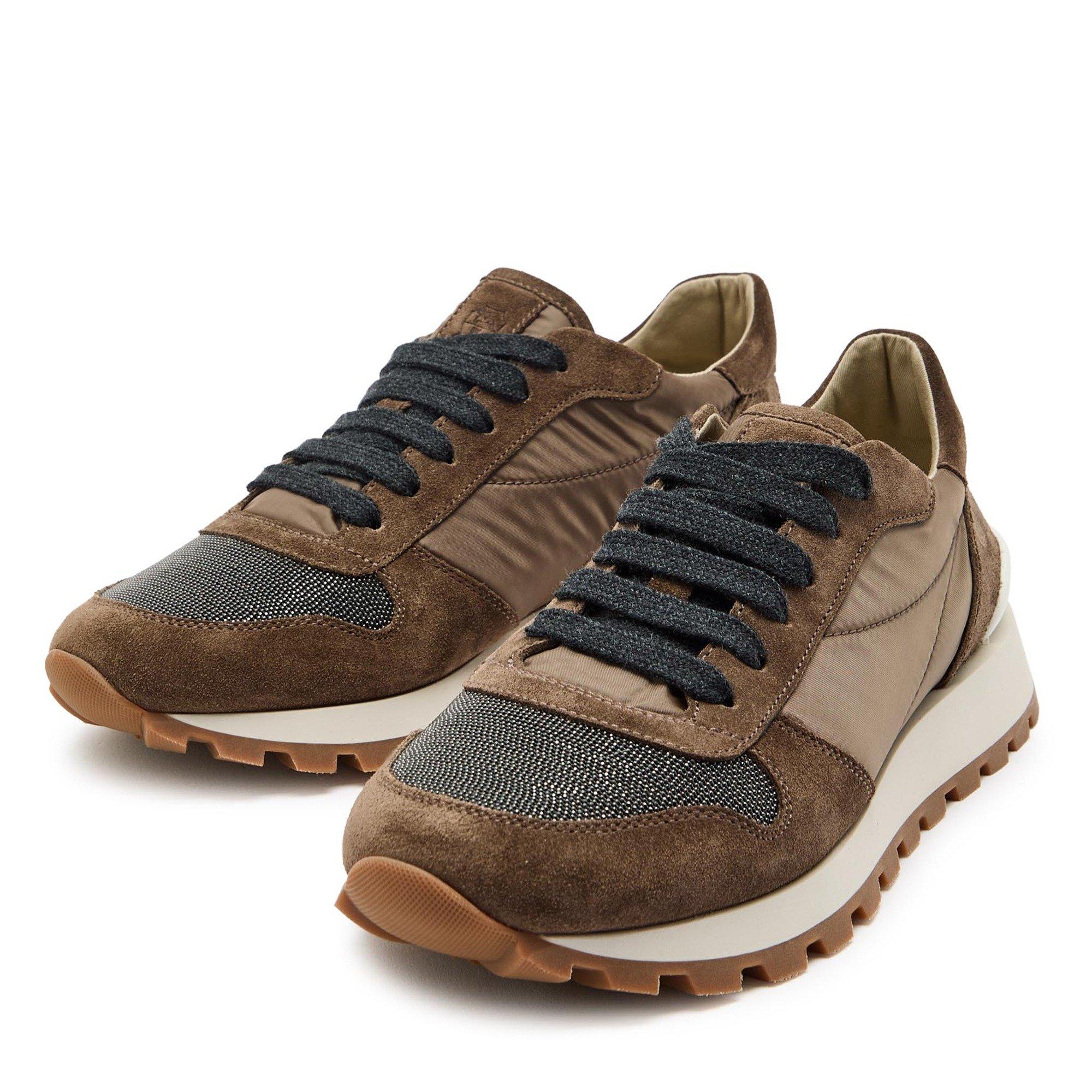 BROWN - Brunello Cucinelli - Women's Suede Low-Top Trainers - 4