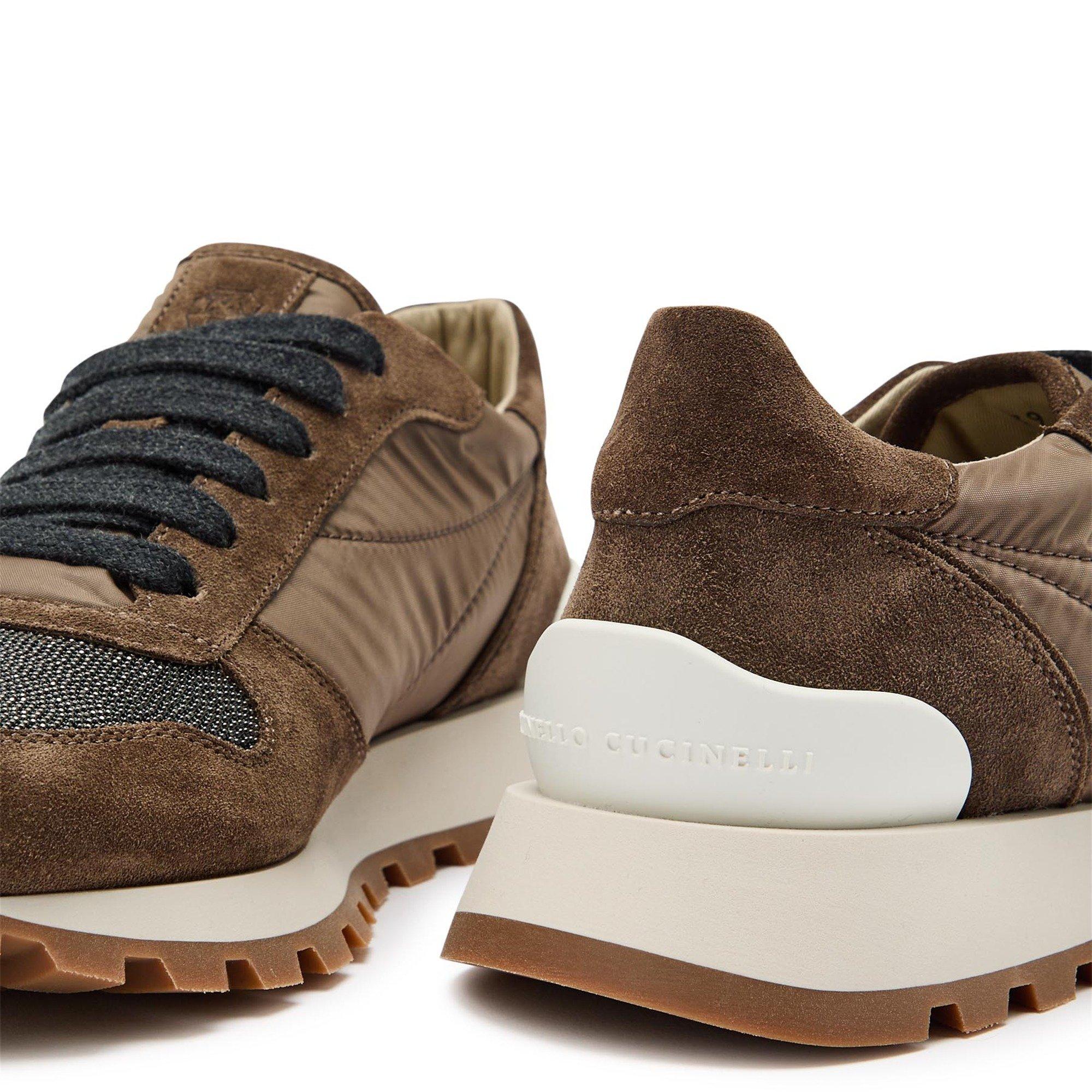 BROWN - Brunello Cucinelli - Women's Suede Low-Top Trainers - 5