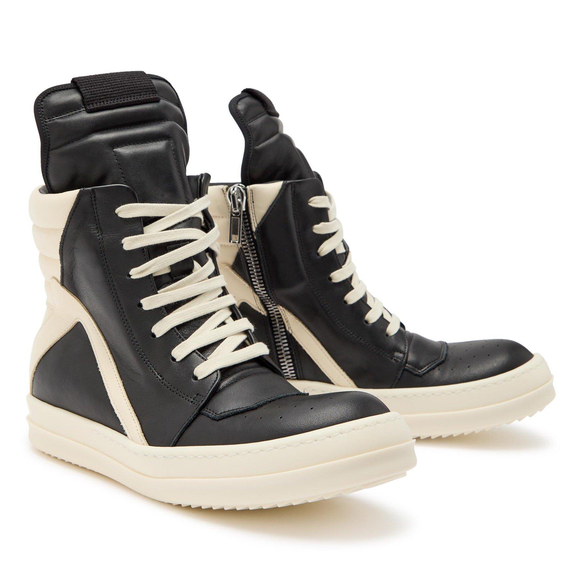 BLACK OTHER - Rick Owens - Women's Geobasket Leather High-Top Trainers - 4