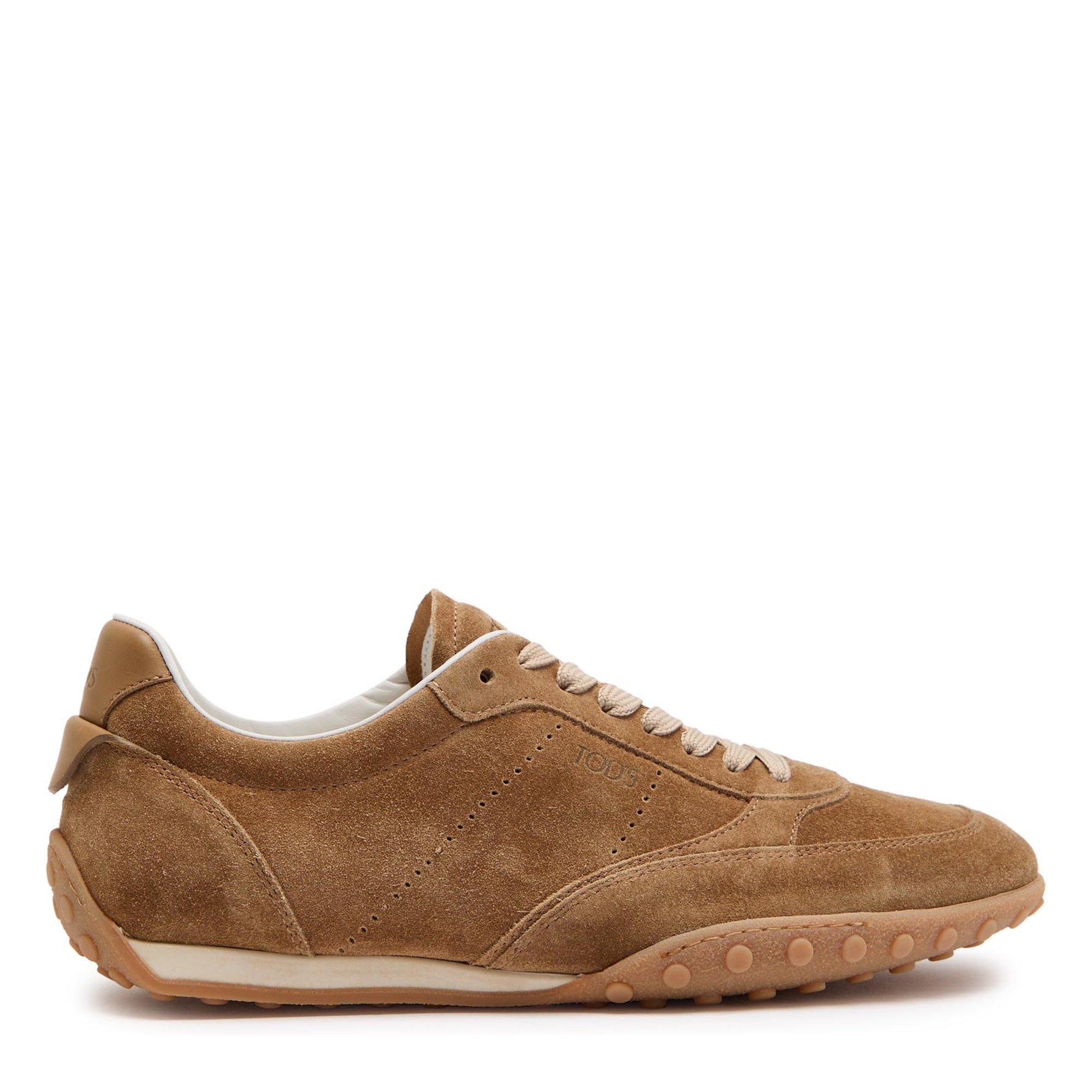 BROWN - Tods - Women's Sportiva Allacciata Suede Low-Top Trainers - 1
