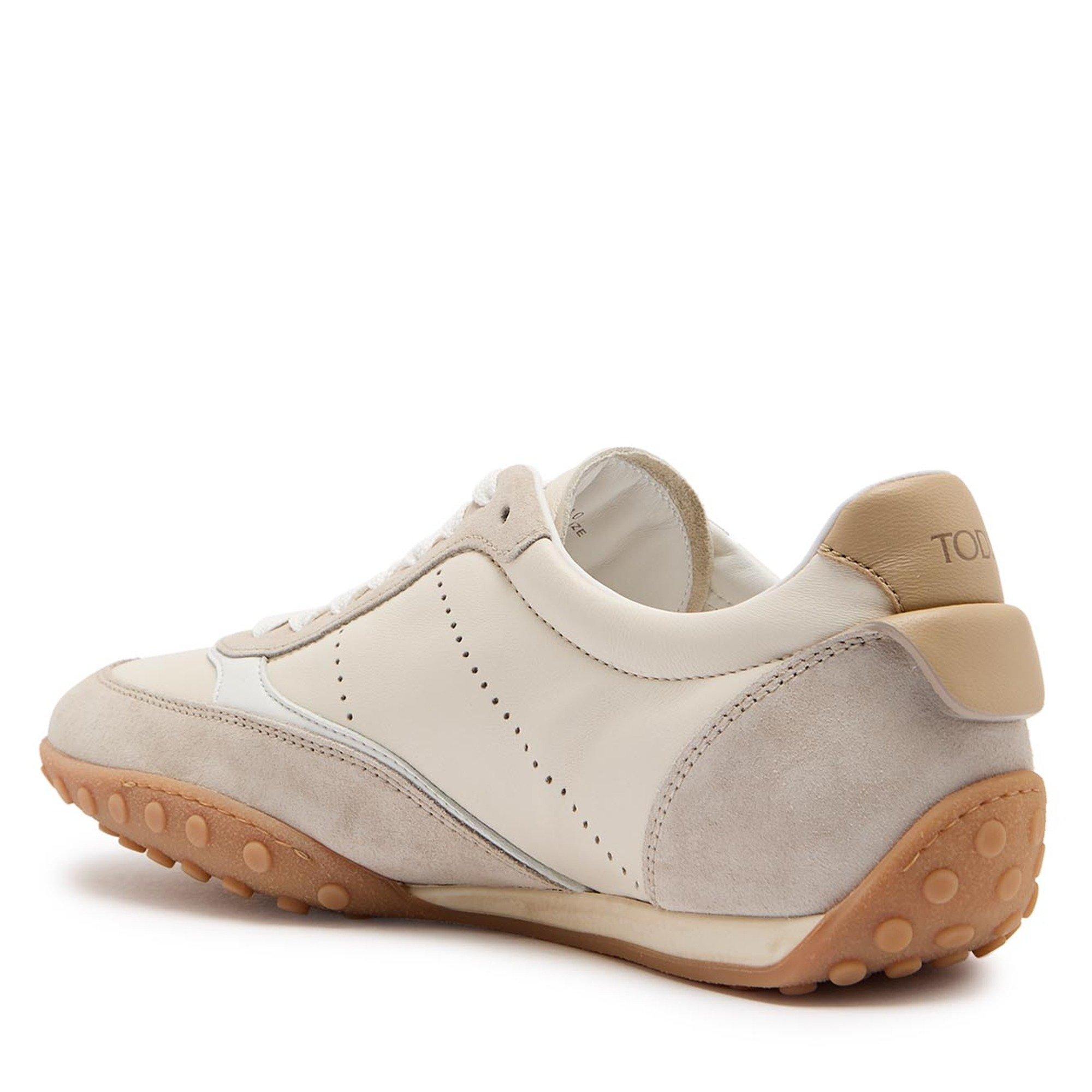 BEIGE - Tods - Women's Sportiva Leather Low-Top Trainers - 2