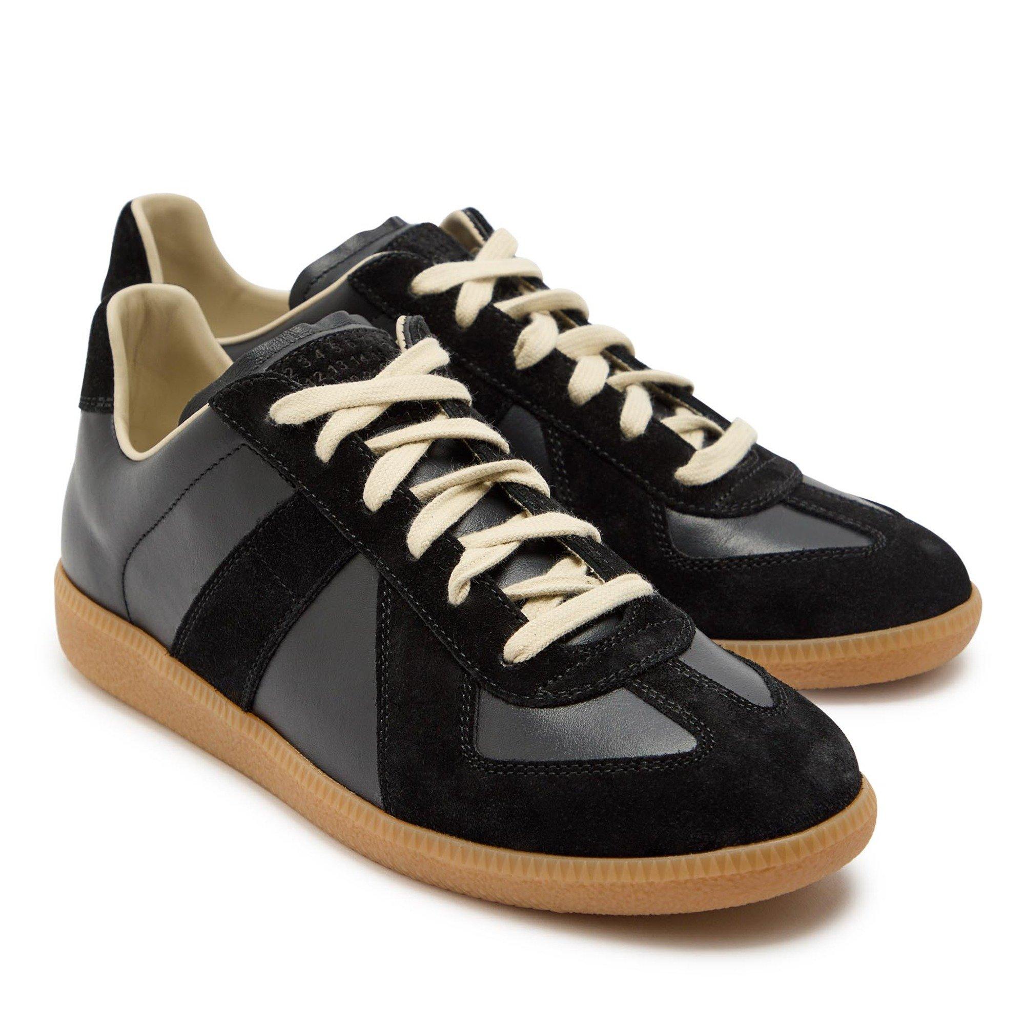 BLACK - Maison Margiela - Women's Leather Low-Top Trainers - 3
