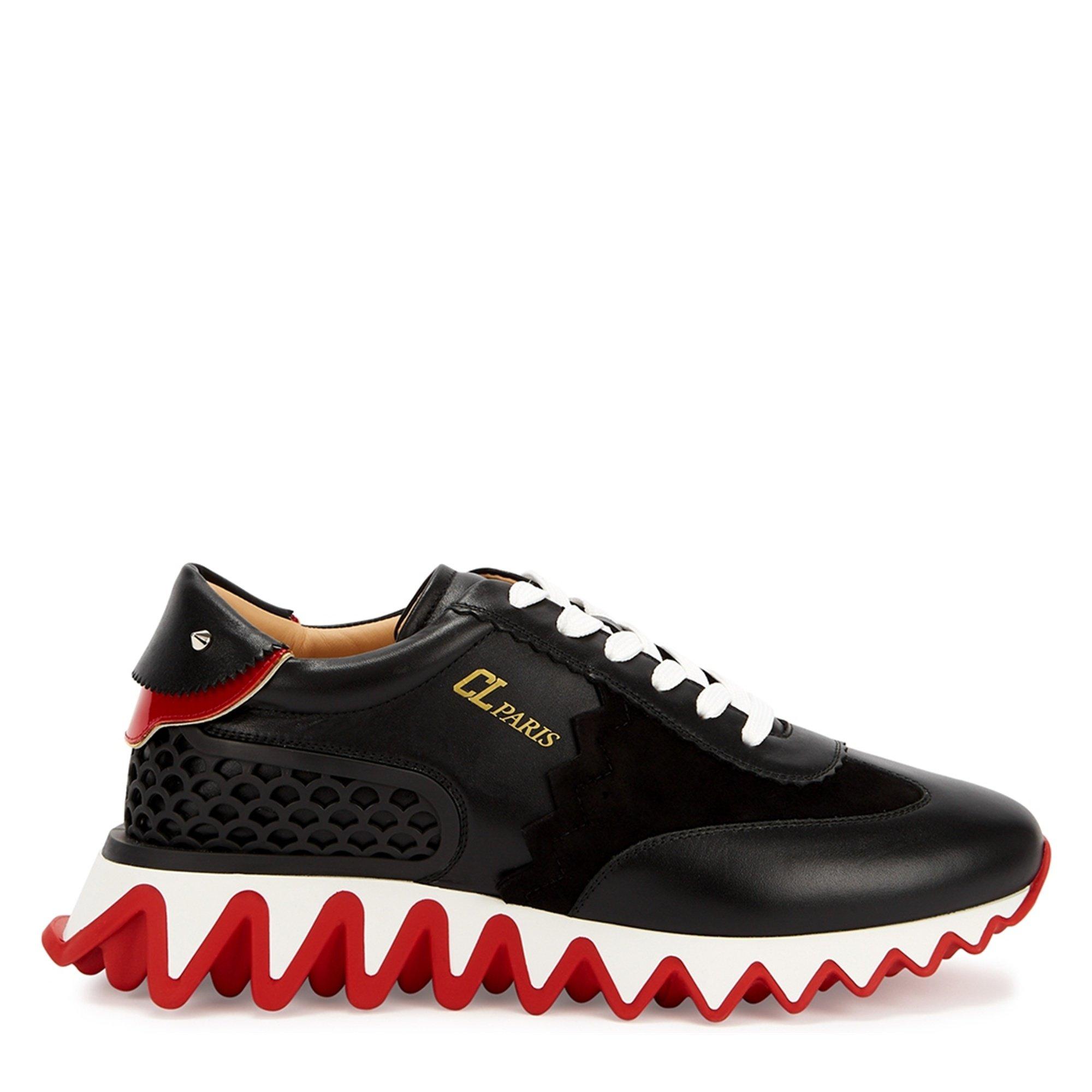 BLACK - Christian Louboutin - Women's Loubishark Leather Chunky Trainers - 1